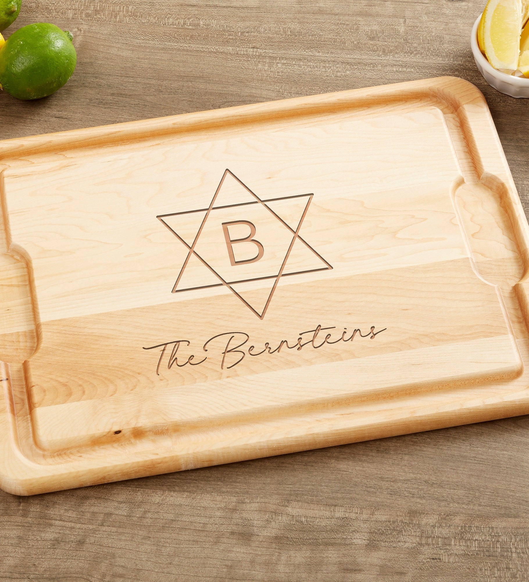 Spirit of Hanukkah Personalized Hardwood Cutting Boards