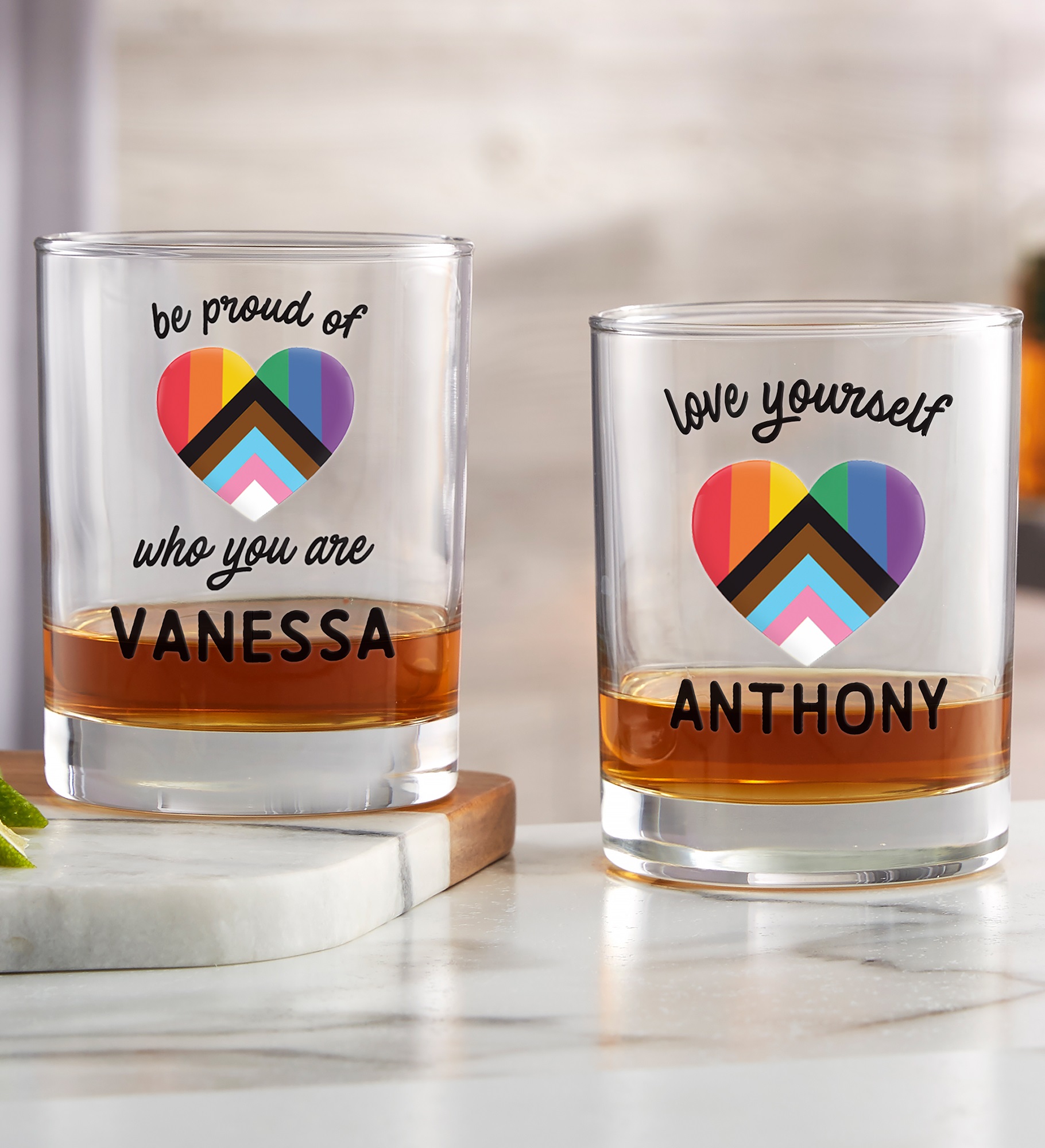Love Yourself Printed 14oz. Whiskey Glass