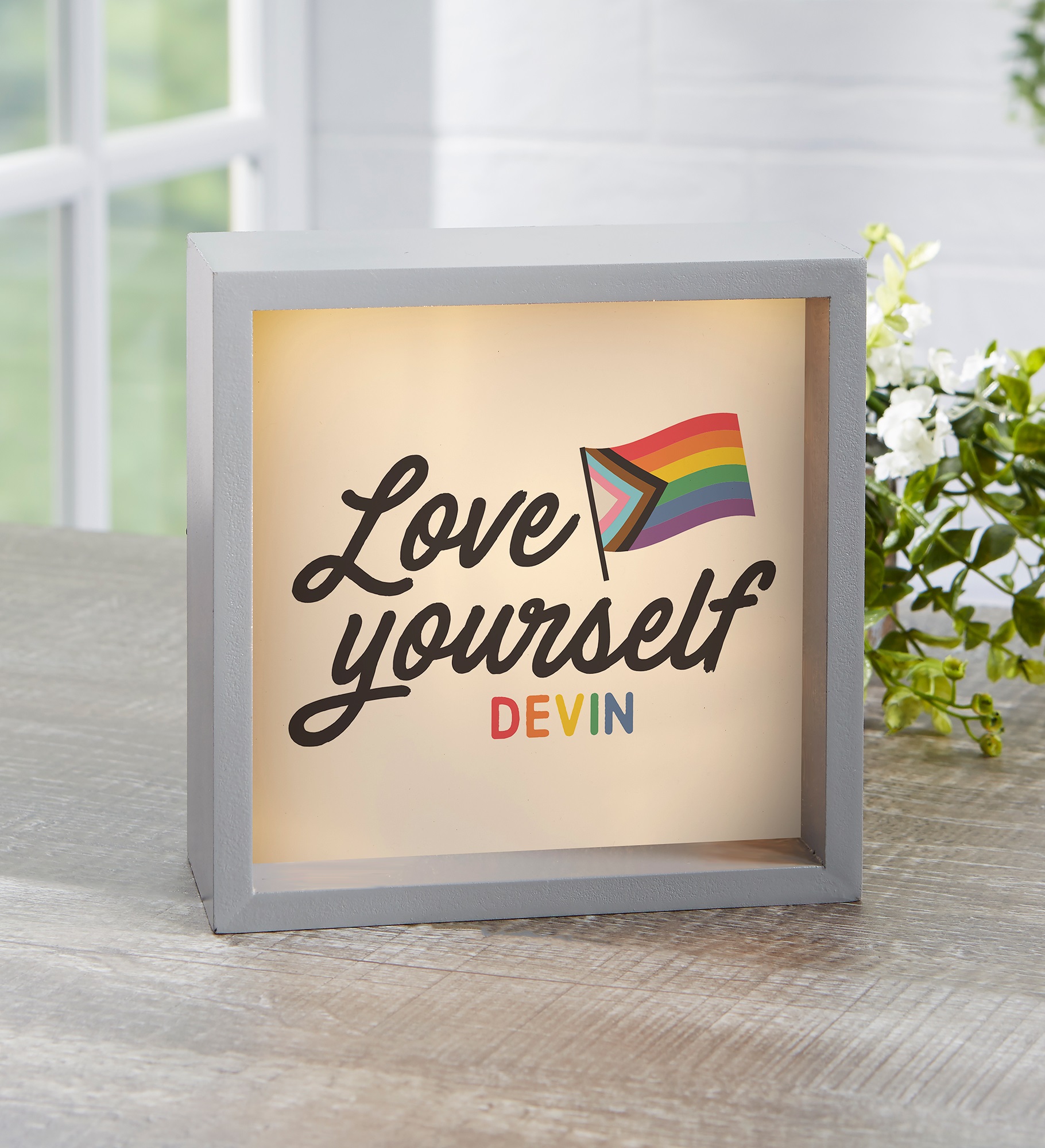 Love Yourself Personalized LED Light Shadow Box