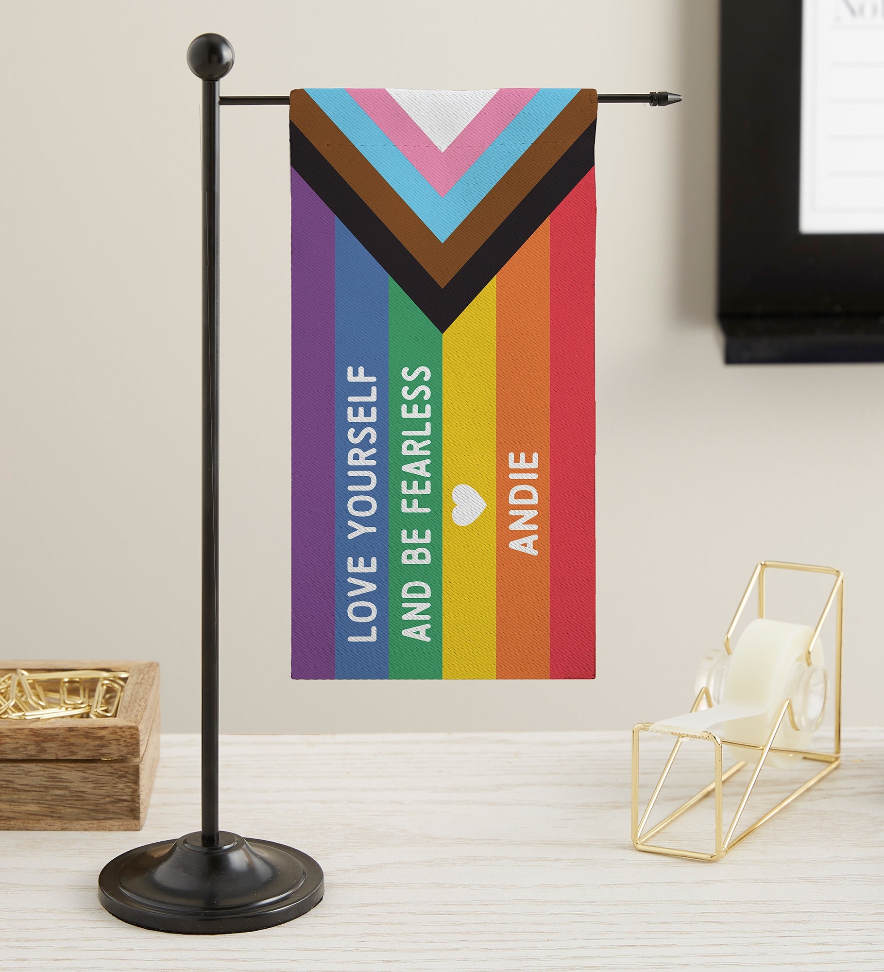 Love Yourself Personalized Mini Desk Flag