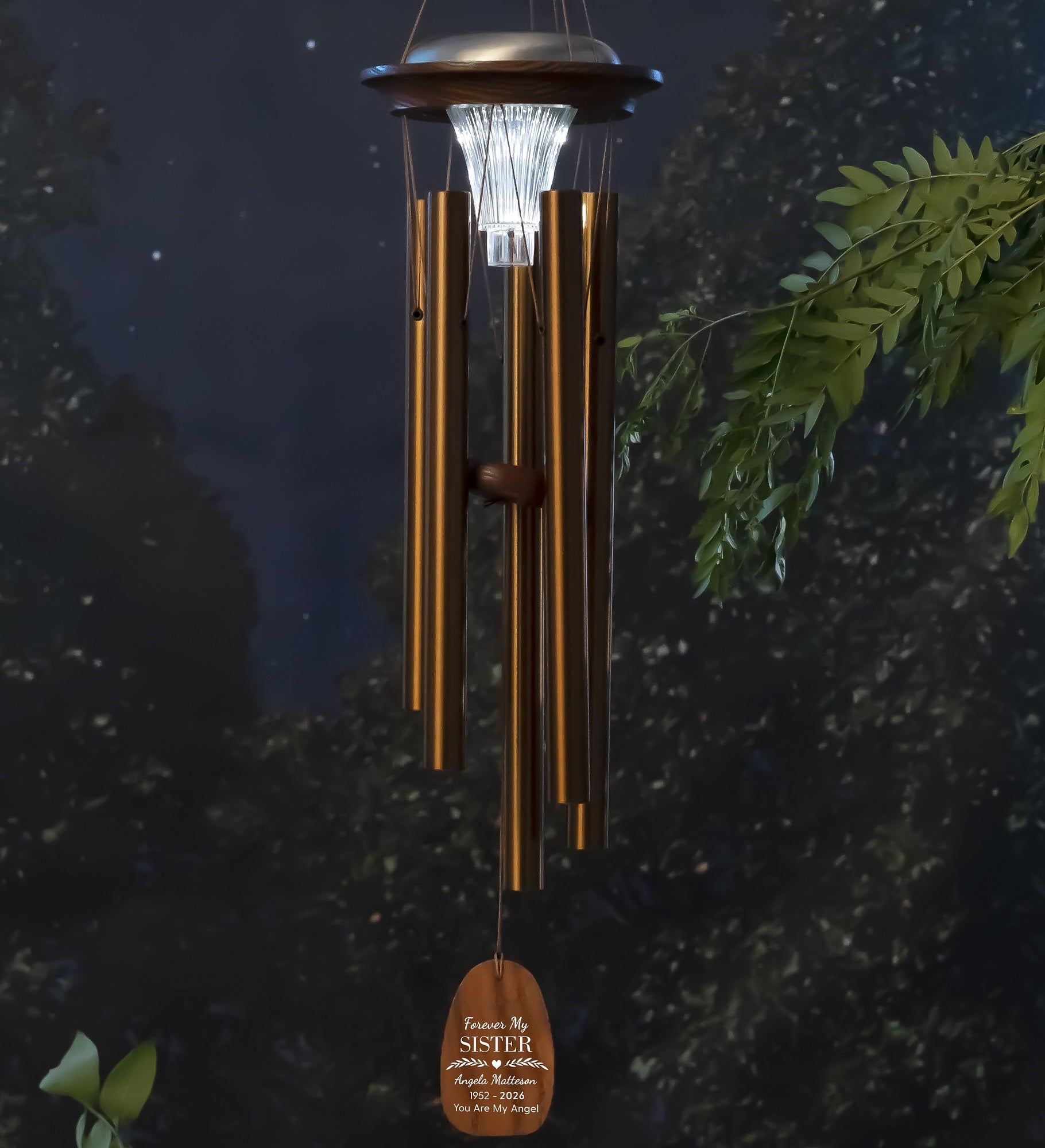 Forever My…Memorial Personalized Solar Wind Chime