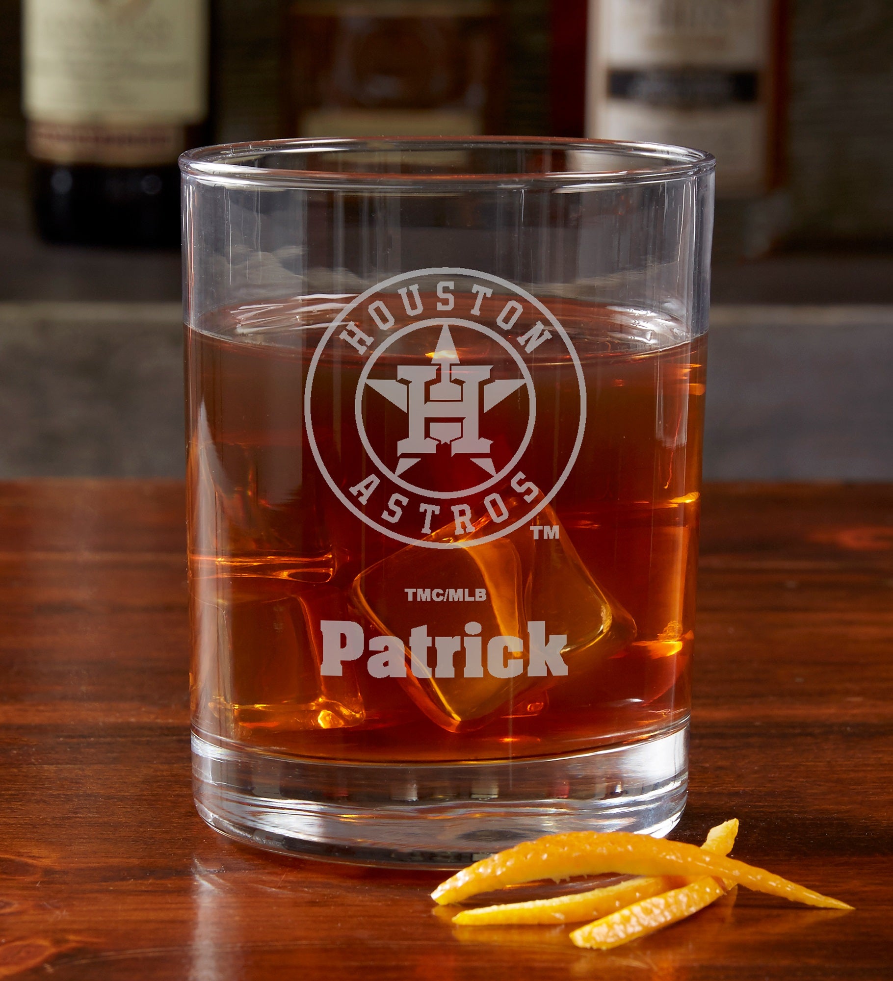 MLB Houston Astros Engraved Old Fashioned Whiskey Glasses