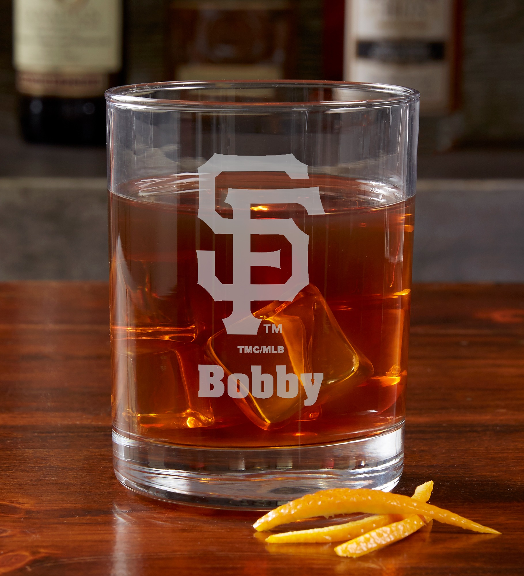 MLB San Francisco Giants Engraved Old Fashioned Whiskey Glasses