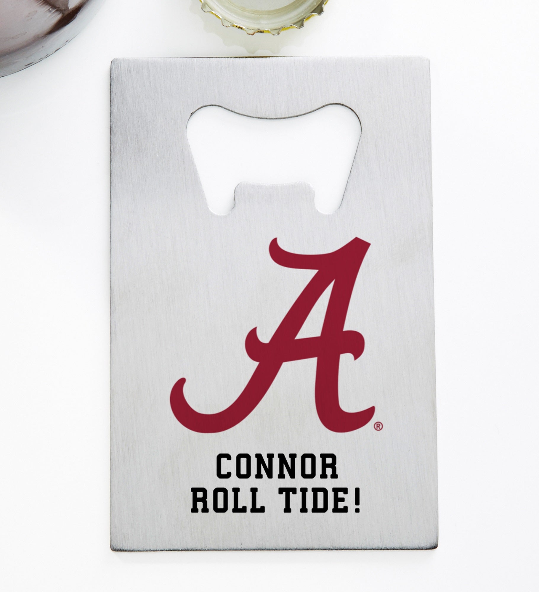 NCAA Alabama Crimson Tide Personalized Credit Card Size Bottle Opener