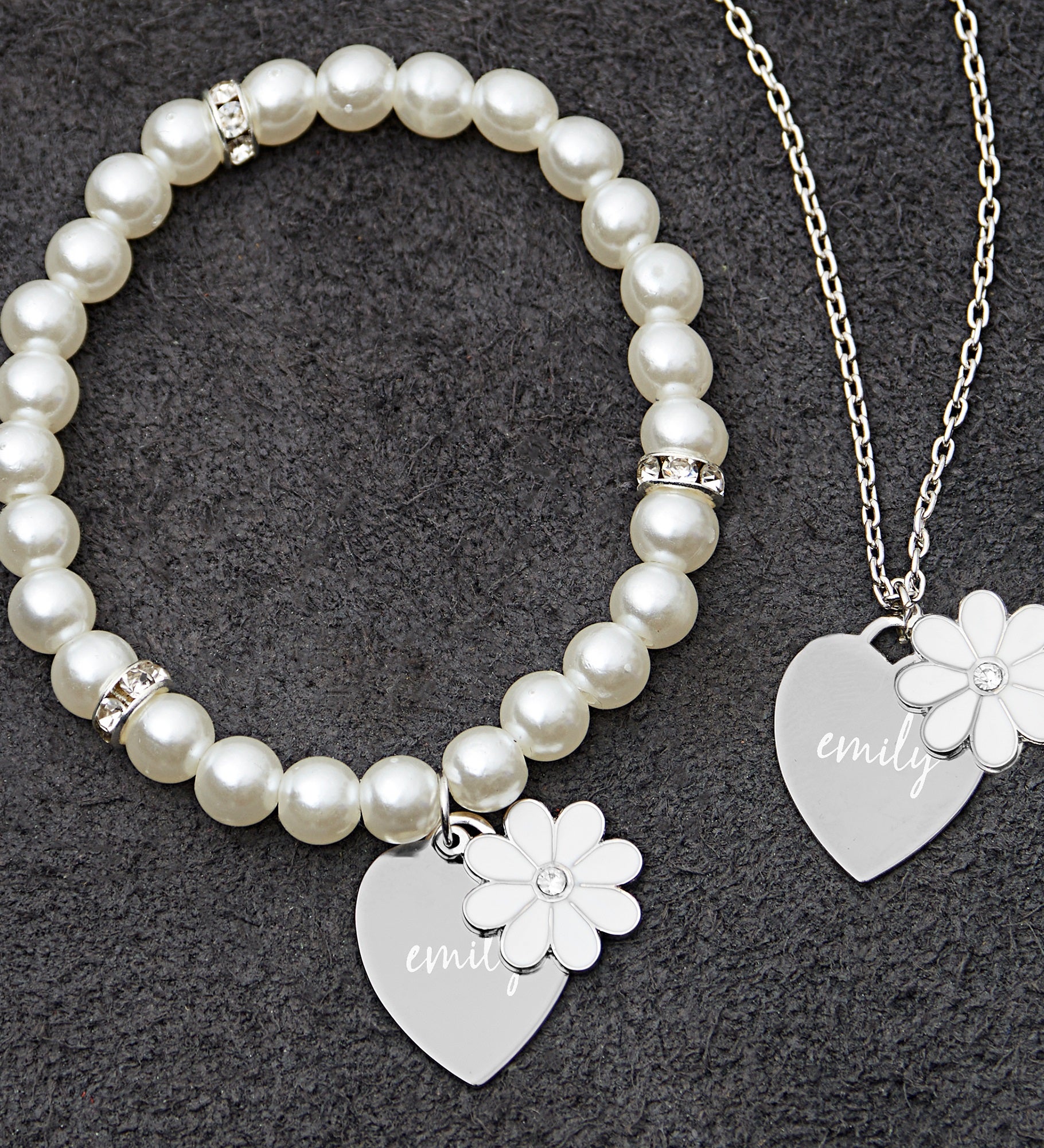 Write Your Own Personalized Flower Heart Necklace