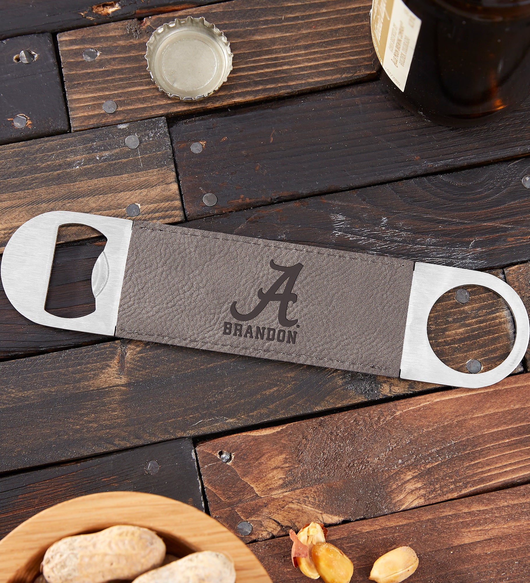NCAA Alabama Crimson Tide Personalized Leatherette Bottle Opener
