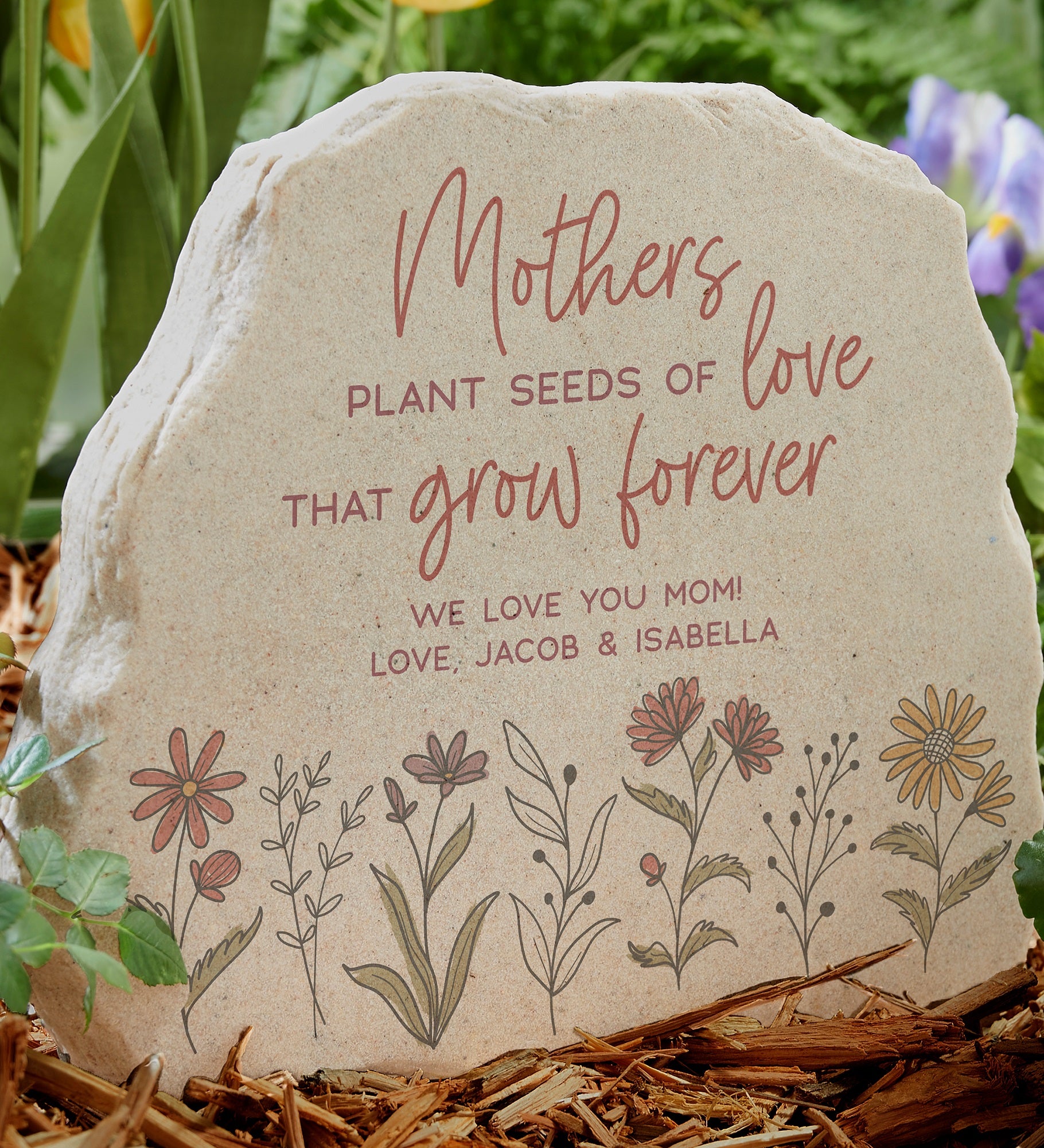 Love Blooms Here Personalized Standing Garden Stone