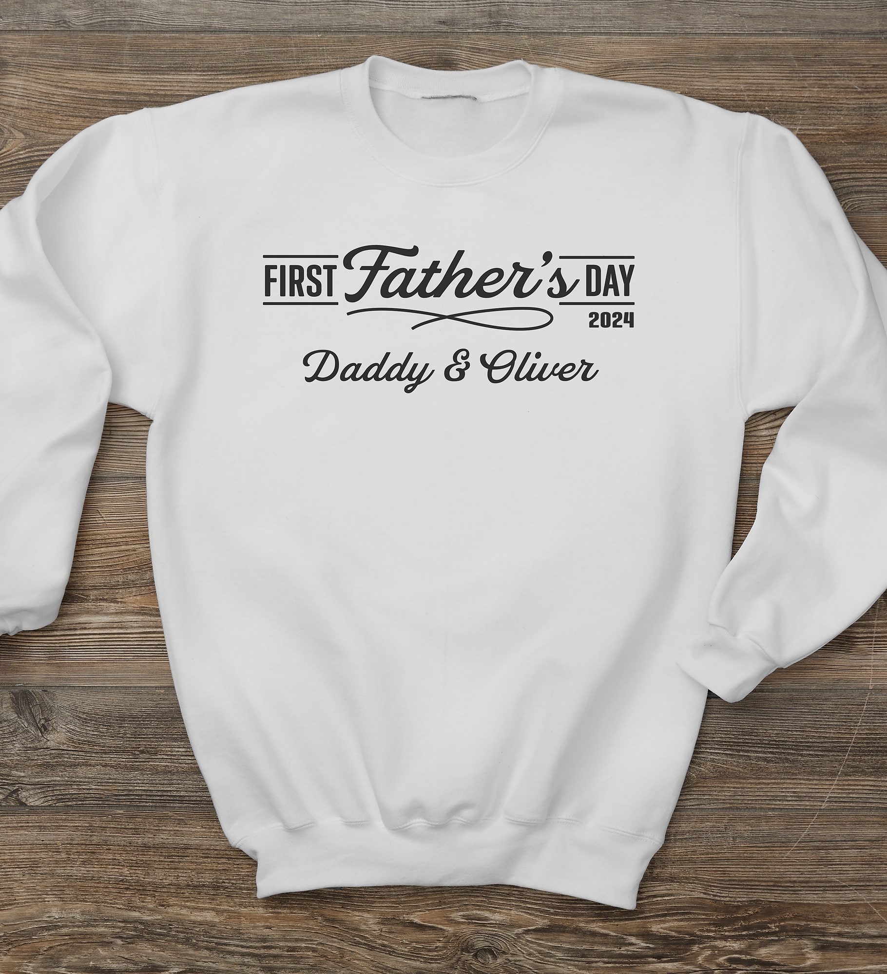 Daddy's First Father's Day Personalized Adult Sweatshirt