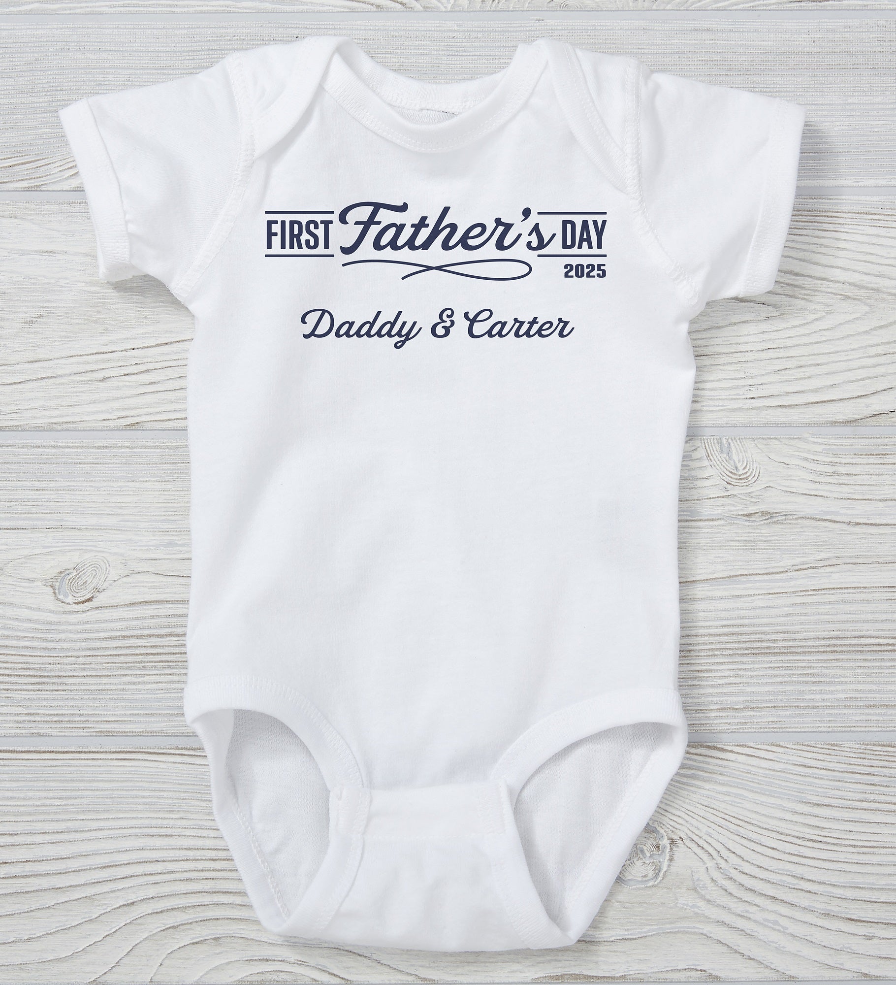 Daddy's First Father's Day Personalized Baby Clothing