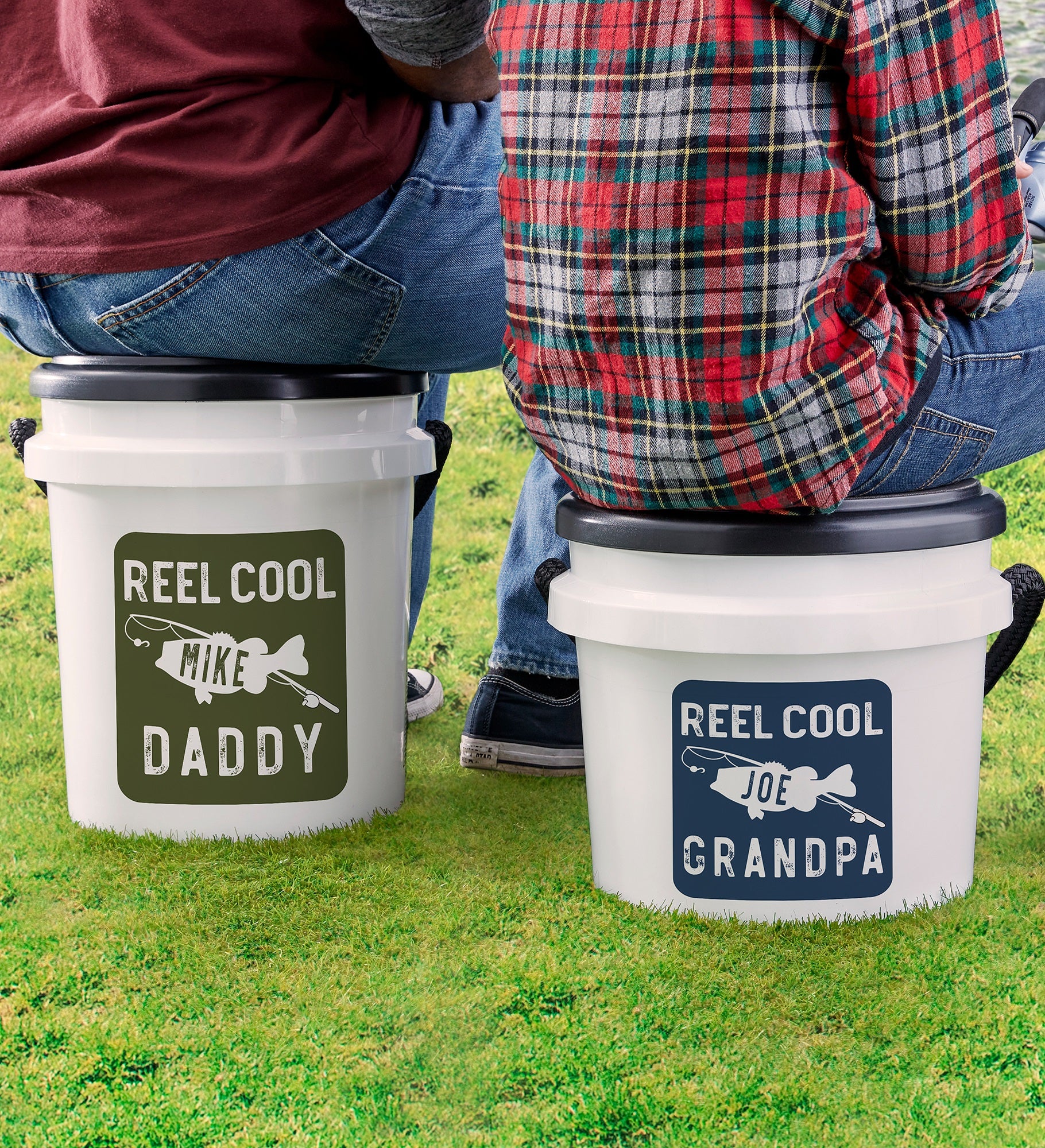 Reel Cool Dad Personalized Fishing Bucket Seat