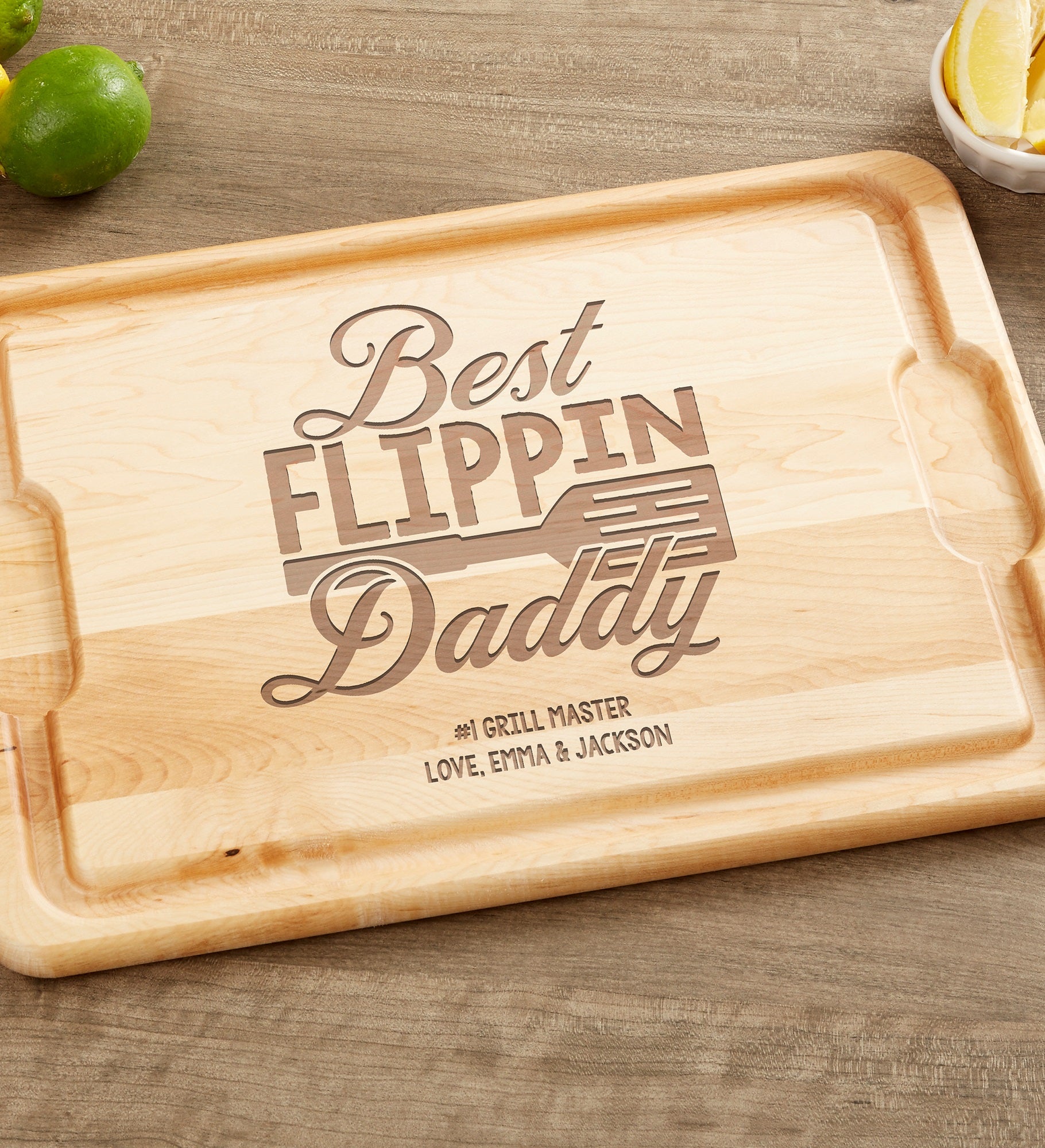 Best Flippin Dad Personalized Hardwood Cutting Board