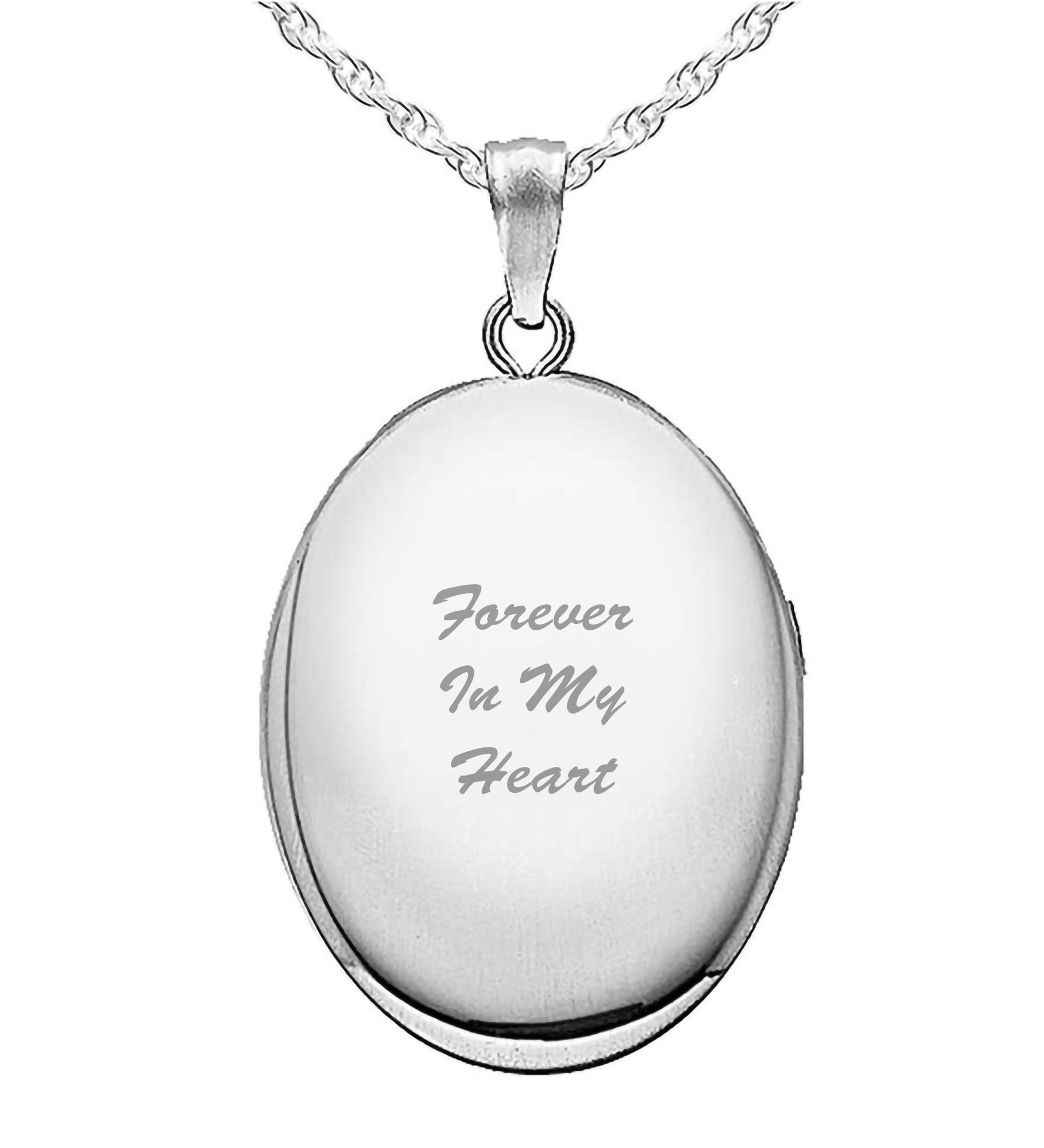 Engraved Photo Oval Locket