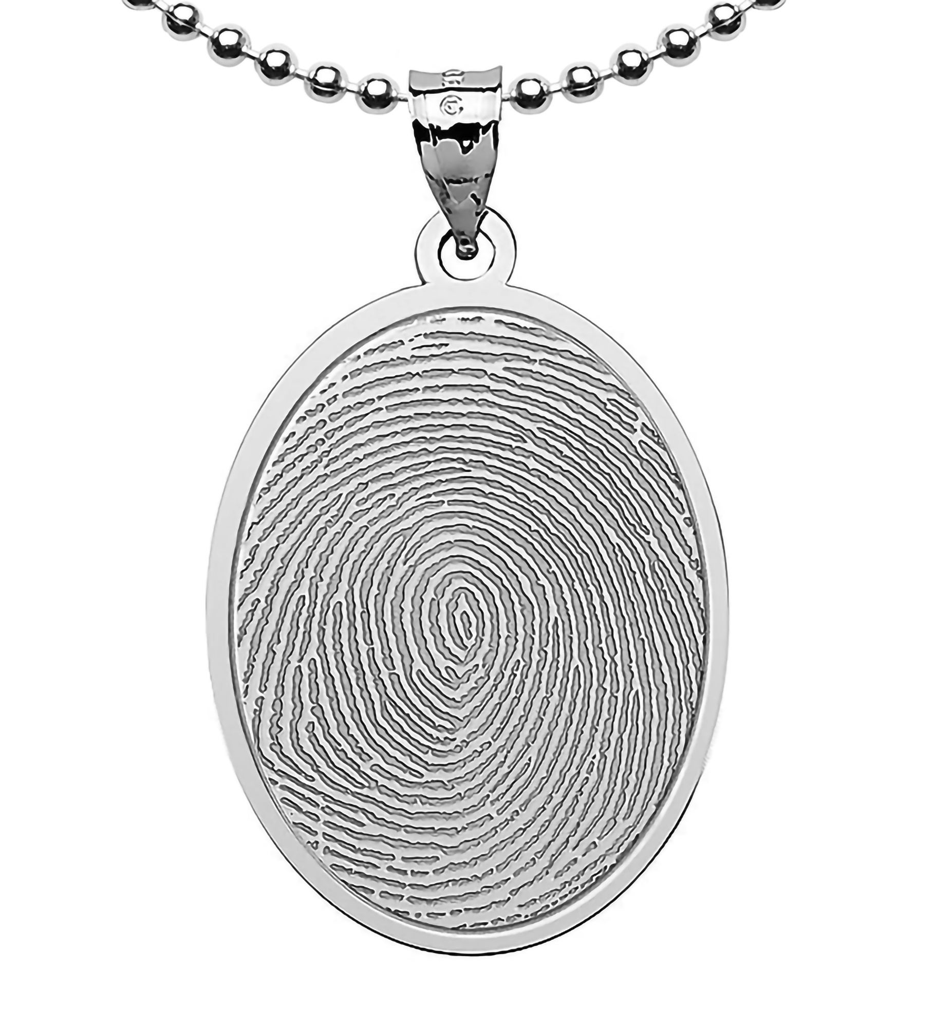 Custom Memorial Oval Fingerprint Pendant