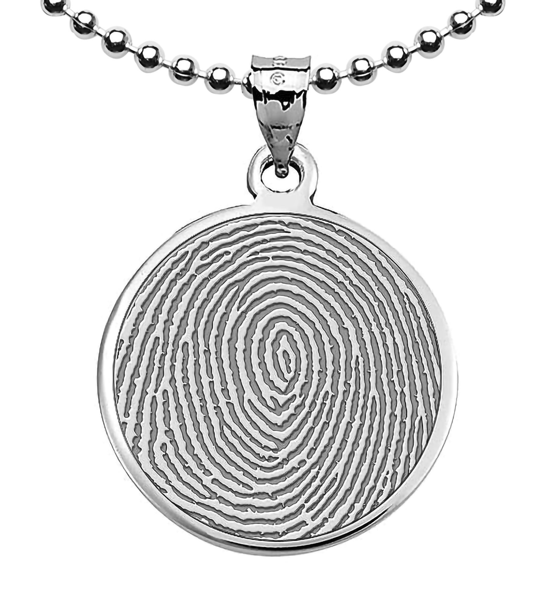 Custom Memorial Round Fingerprint Pendant