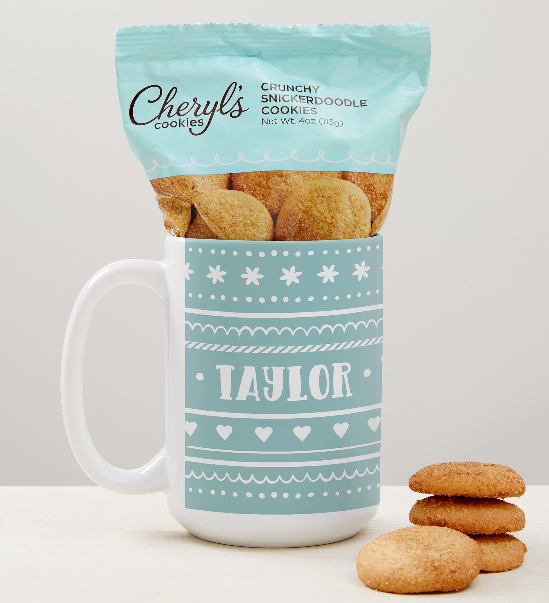 Nordic Noel Personalized Coffee Mug with Cheryl&#x27;s Cookies