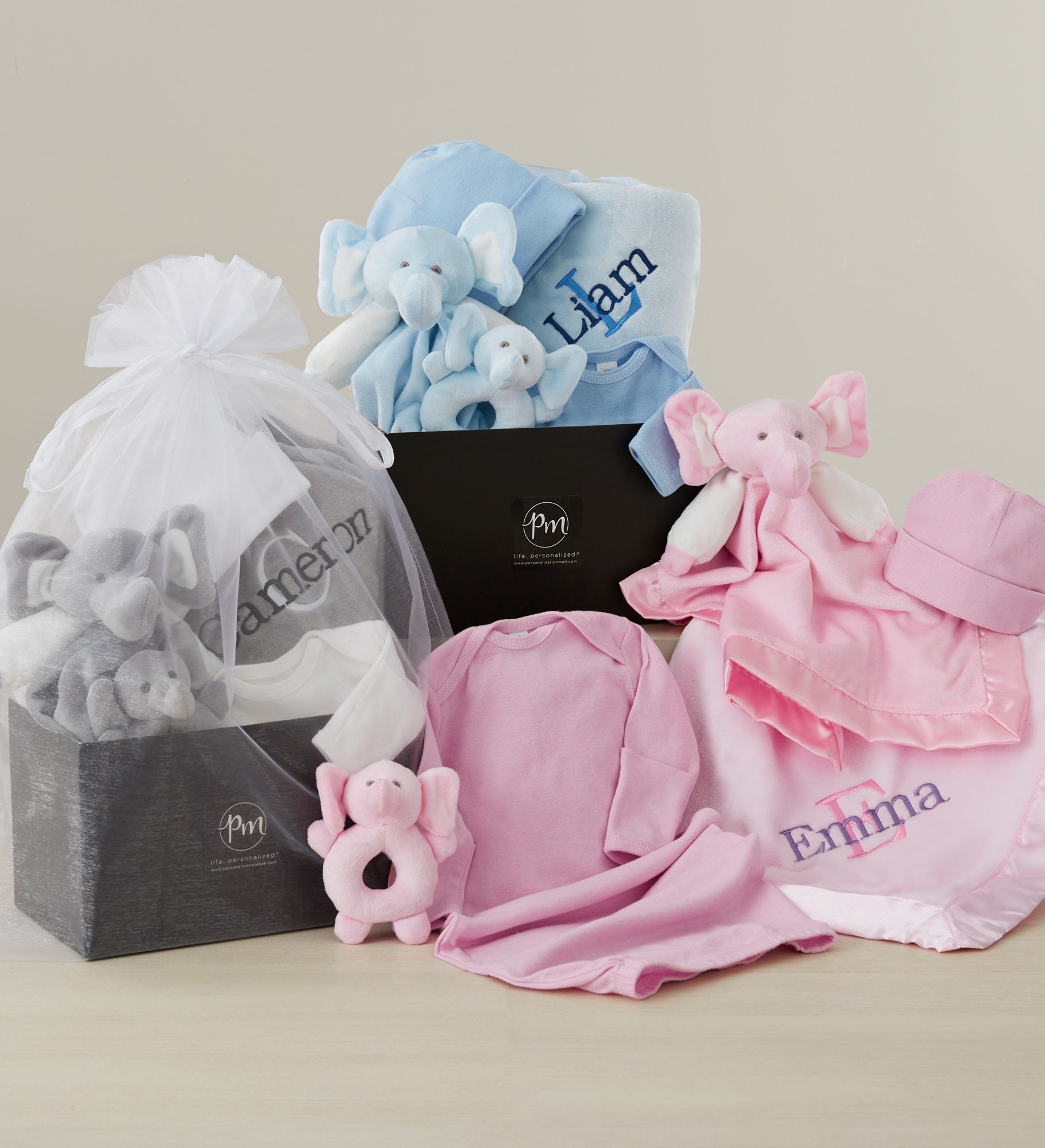 Embroidered Satin Trim Blue Baby Blanket with Clothes Set