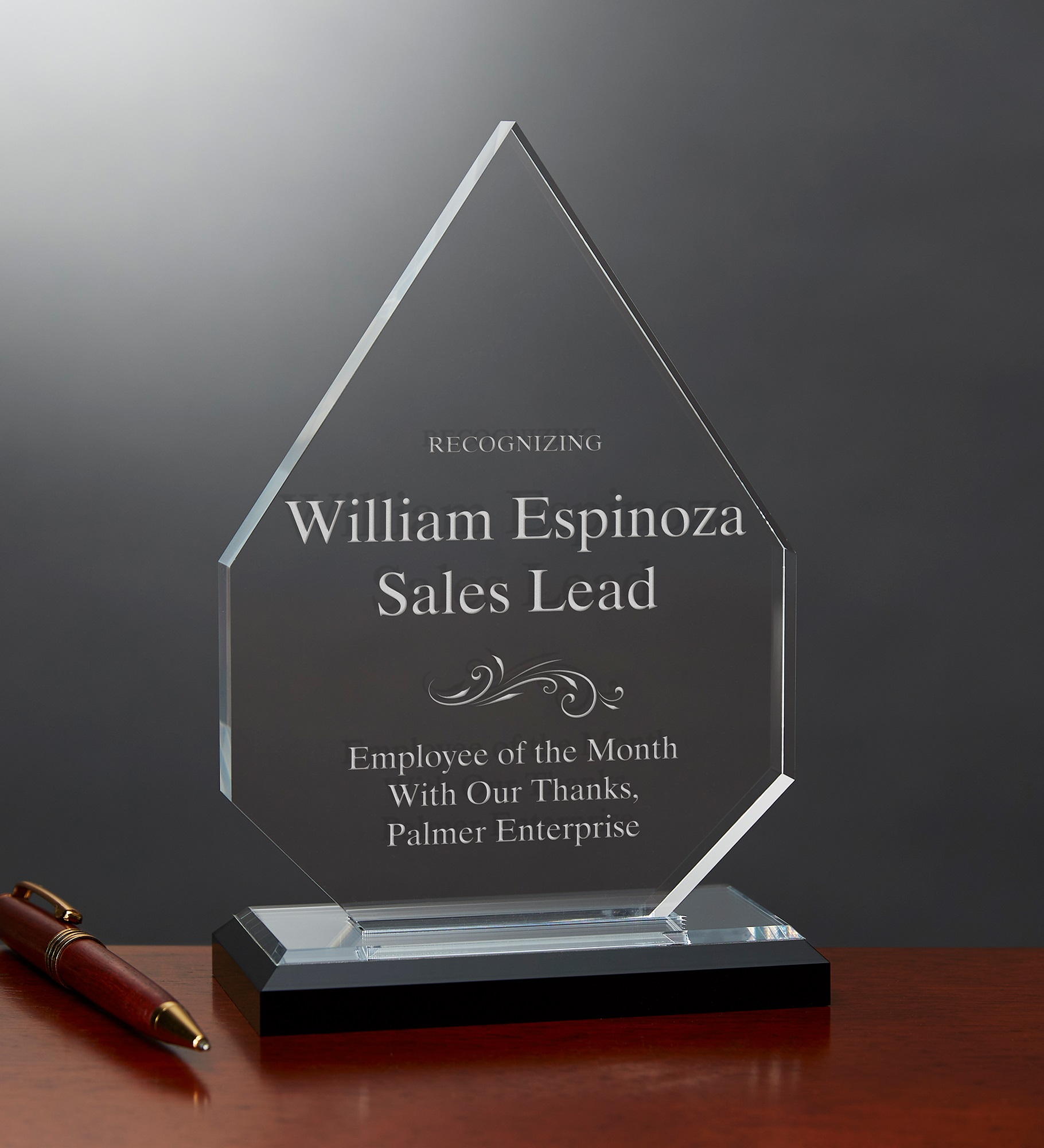 Reflections of Excellence Personalized Diamond Award