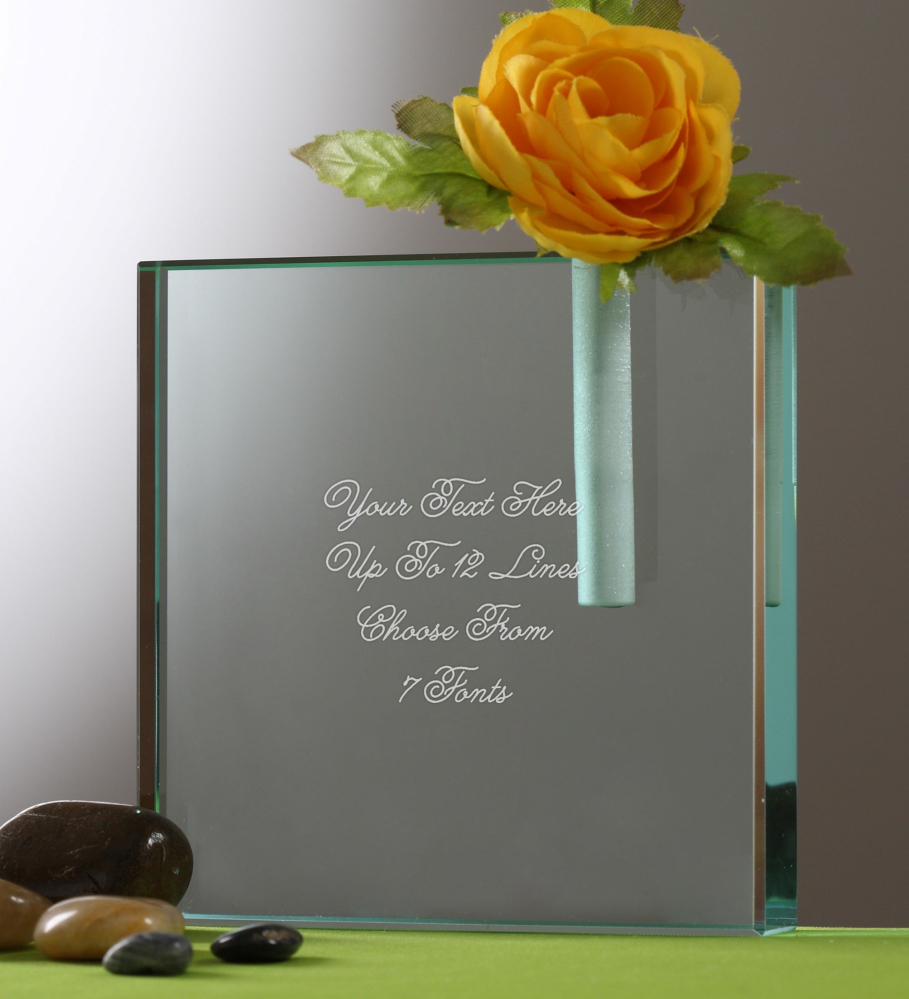 Engraved Message Personalized Glass Bud Vase