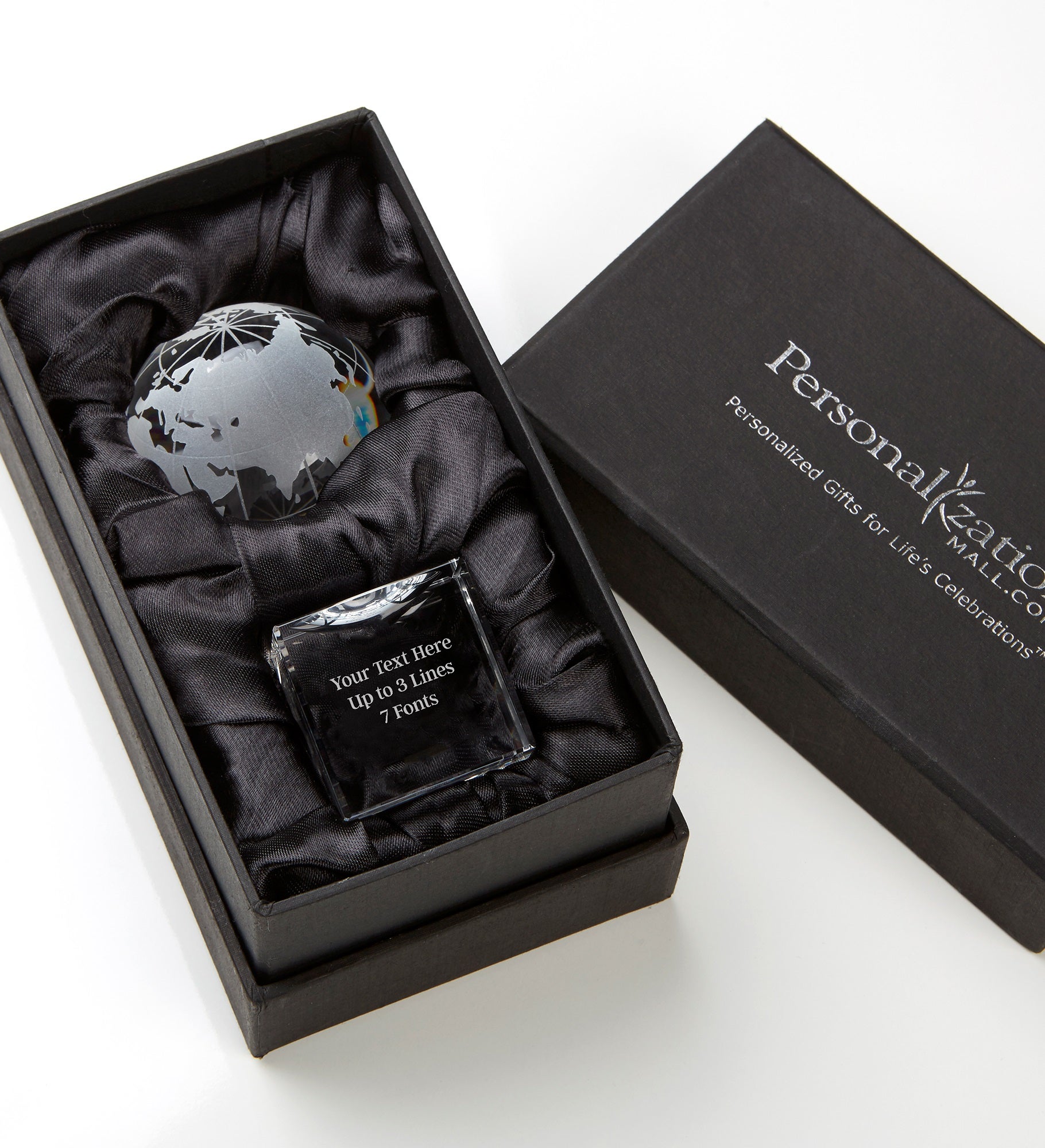 Engraved Message Glass World Globe