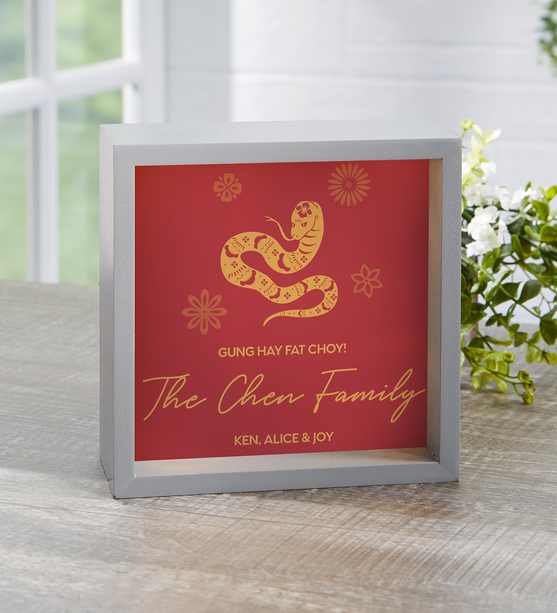 Lunar New Year Personalized LED Light Shadow Box