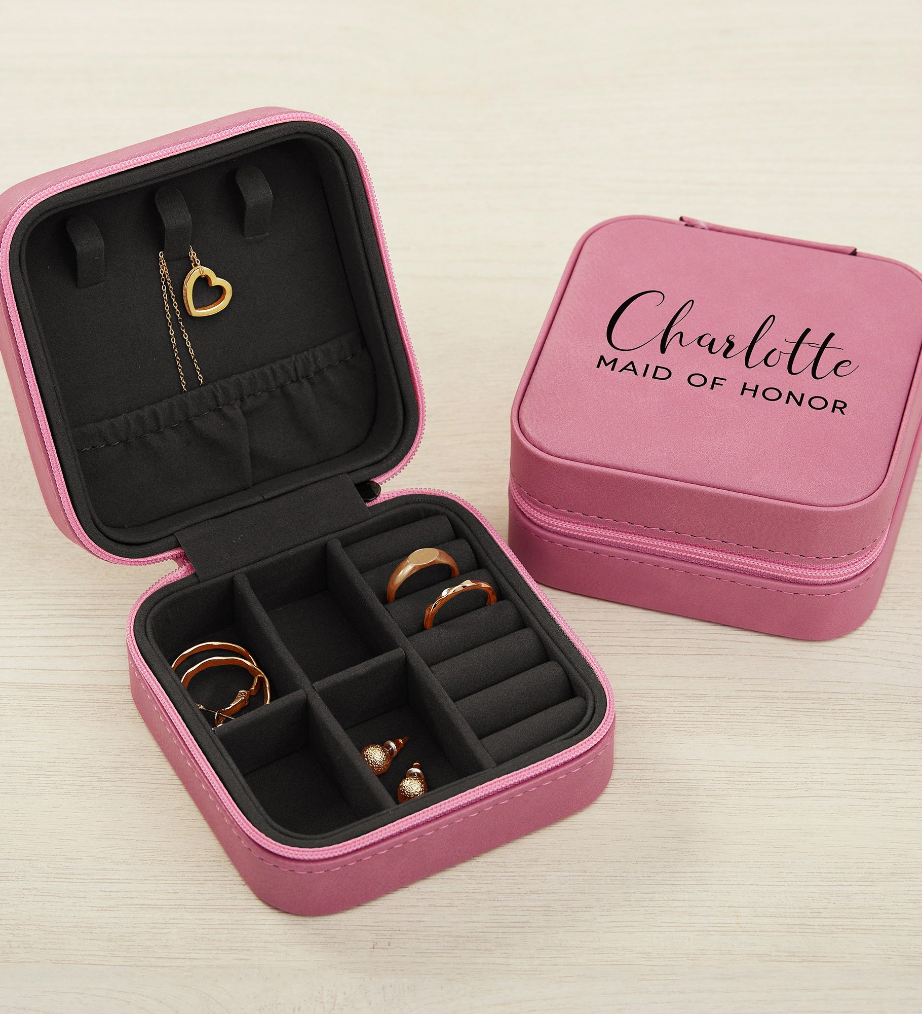 Bridesmaids Personalized Leatherette Jewelry Case