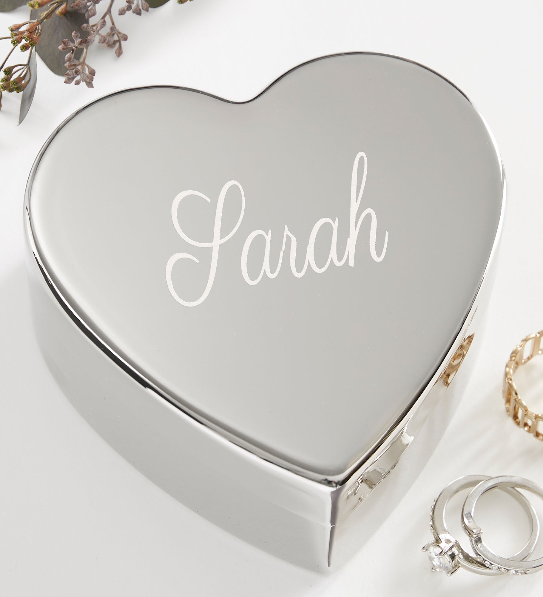 Classic Celebrations Personalized Silver Heart Keepsake Box