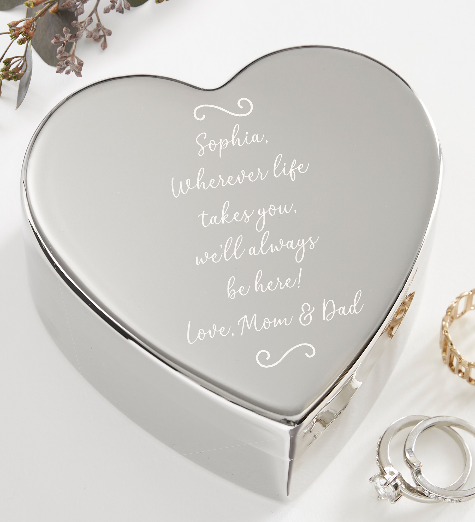 Write Your Own Message Personalized Silver Heart Keepsake Box