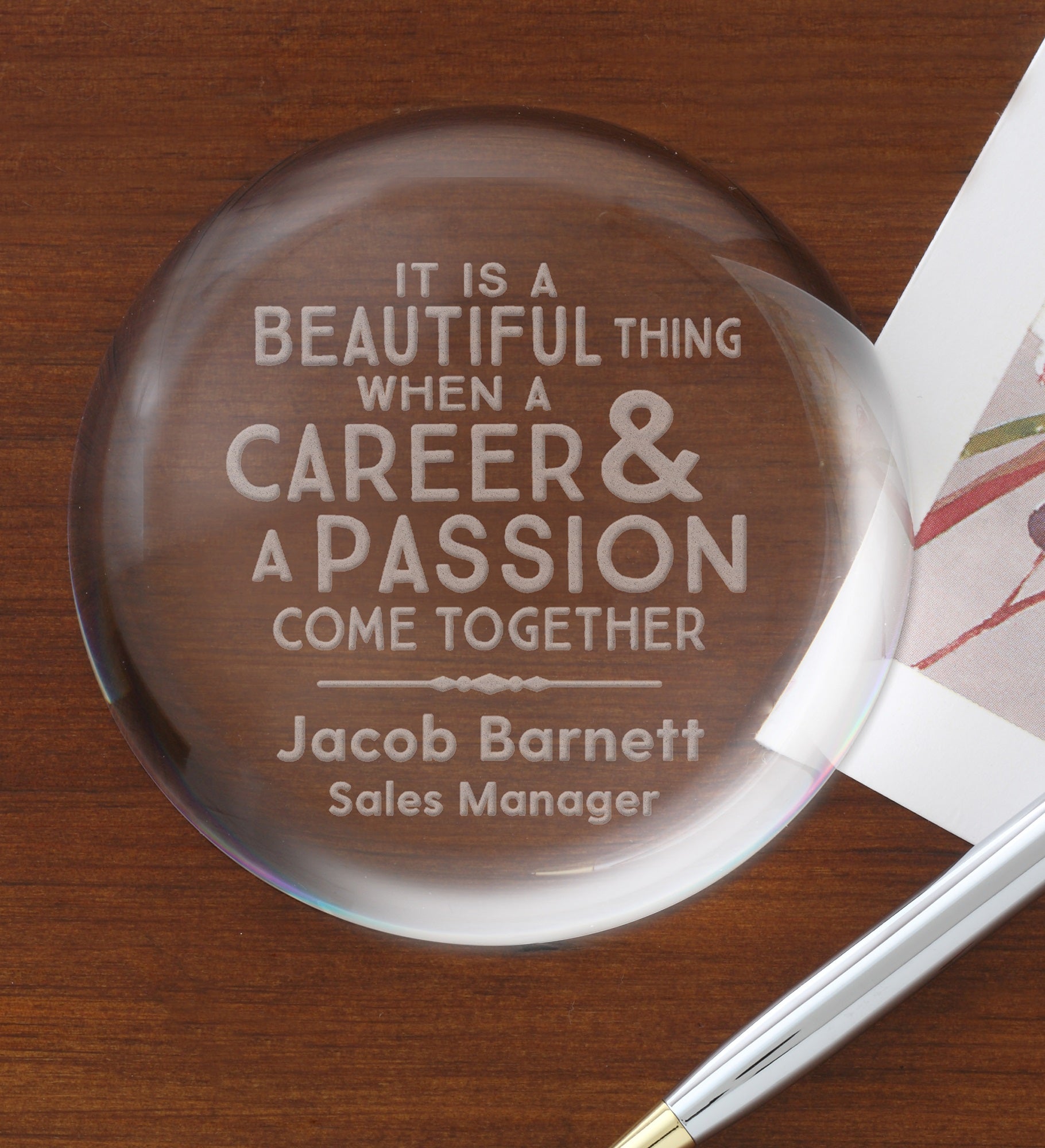 Professional & Passionate Crystal Paperweight