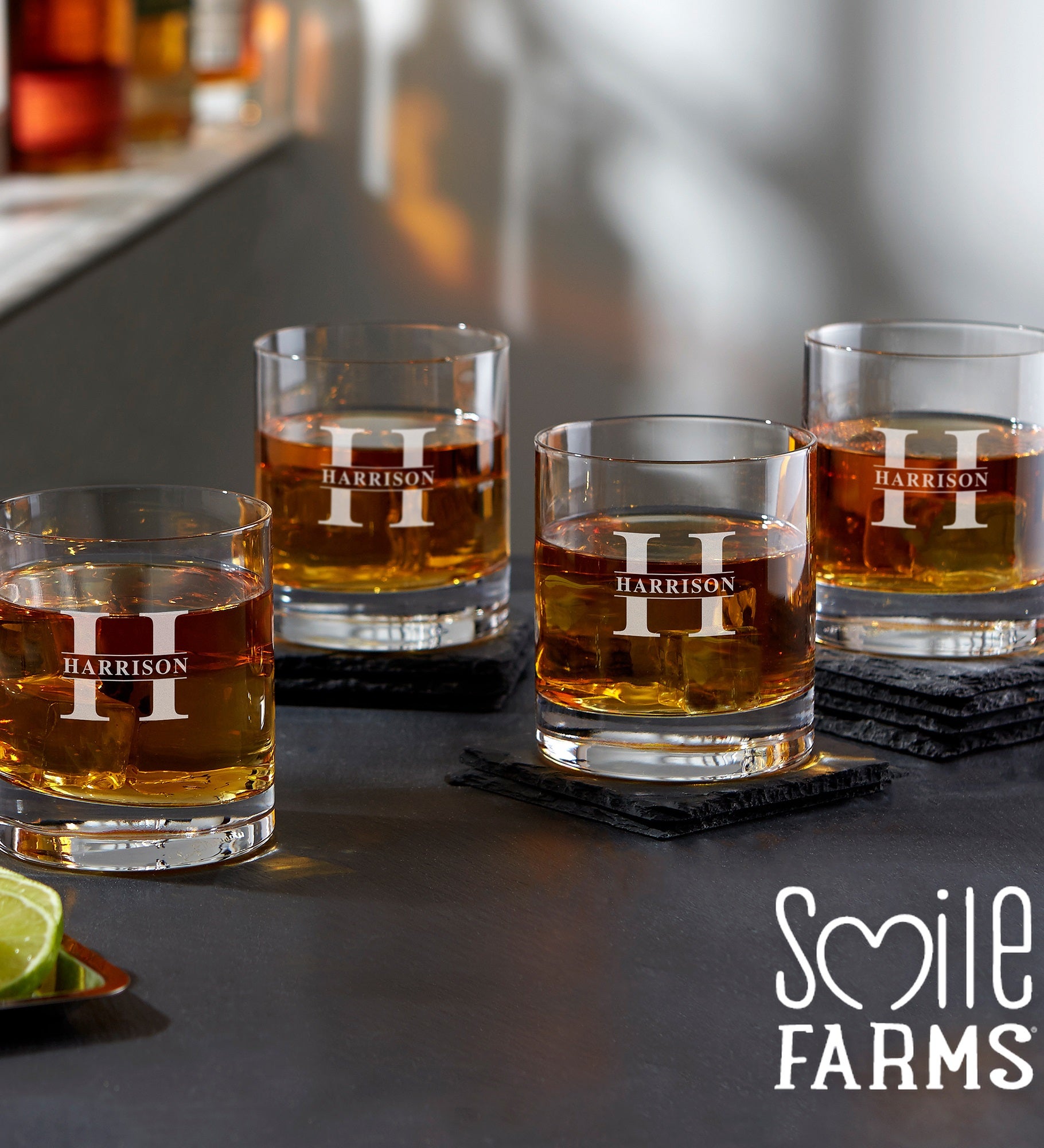 Smile Farms - Luigi Bormioli® Lavish Last Name Engraved Old Fashioned Whiskey Glass