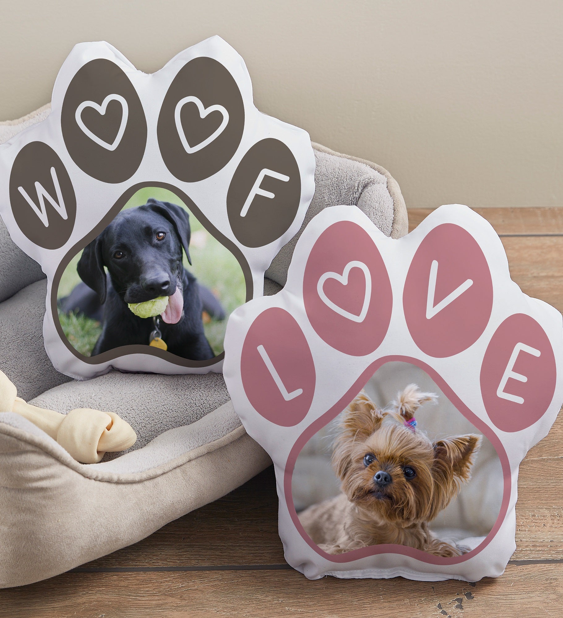 Pet Paw Personalized Photo Throw Pillow