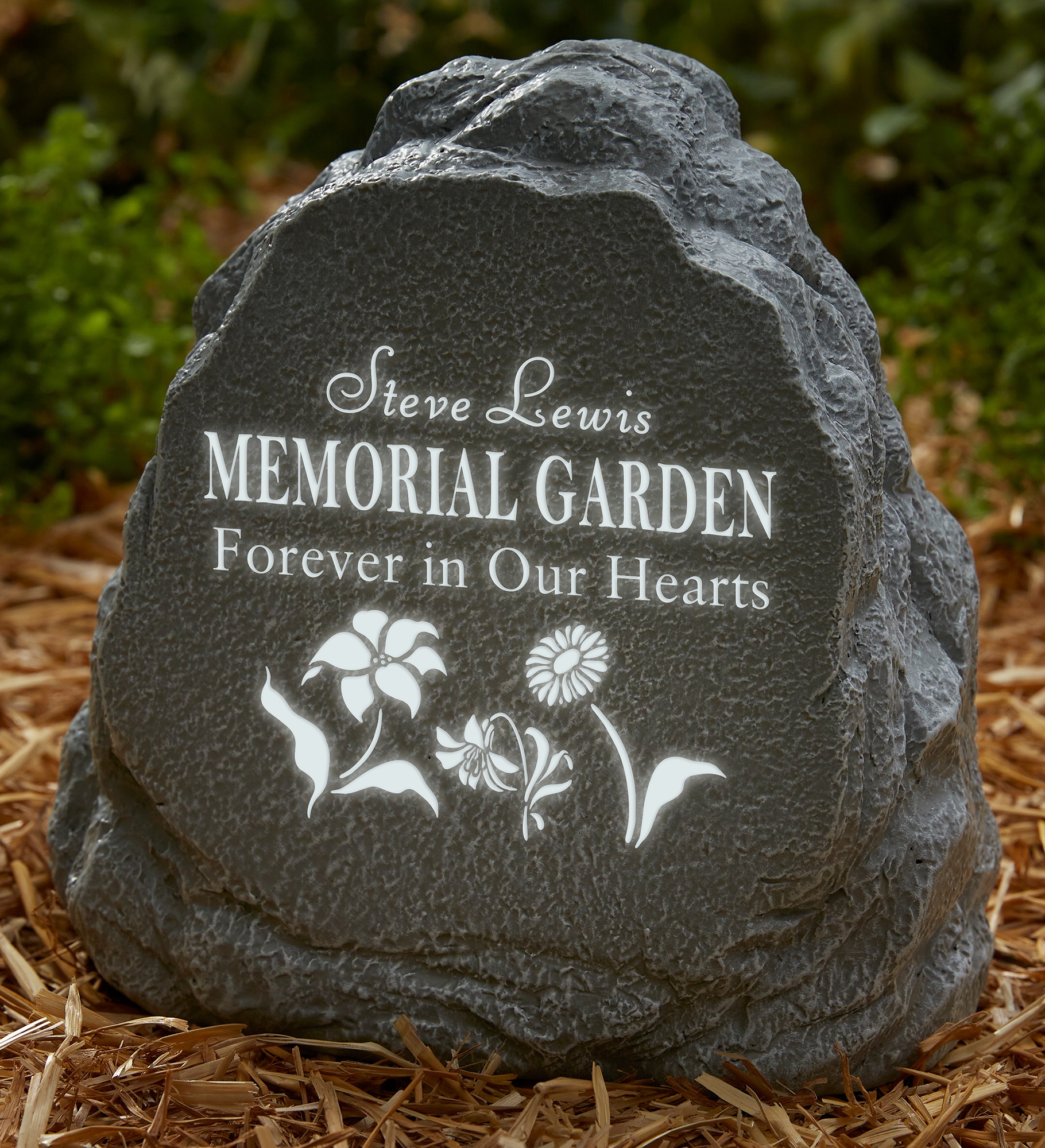 Memorial Garden Personalized LED Outdoor Garden Stone
