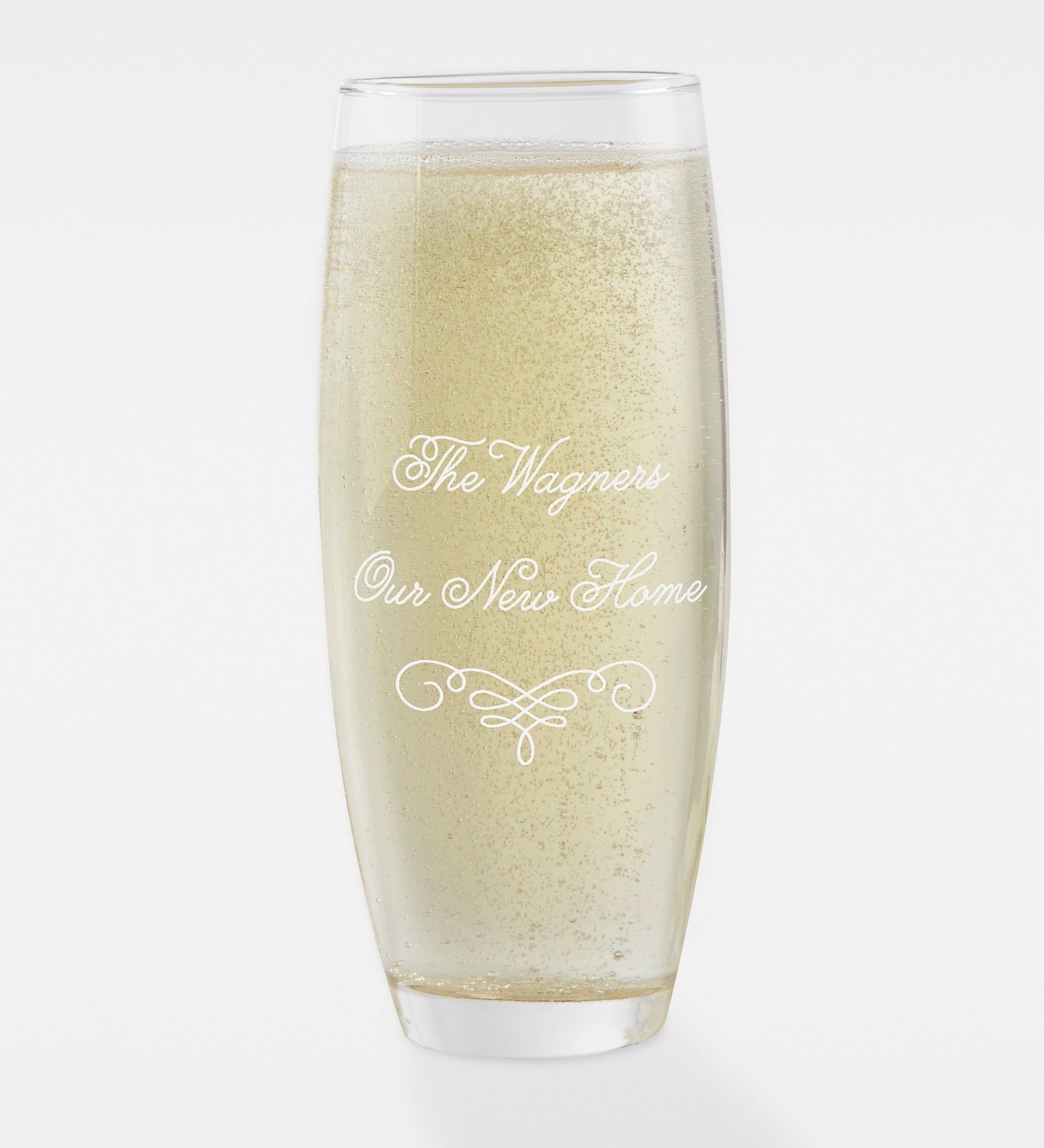 Engraved Housewarming Stemless Champagne Flute