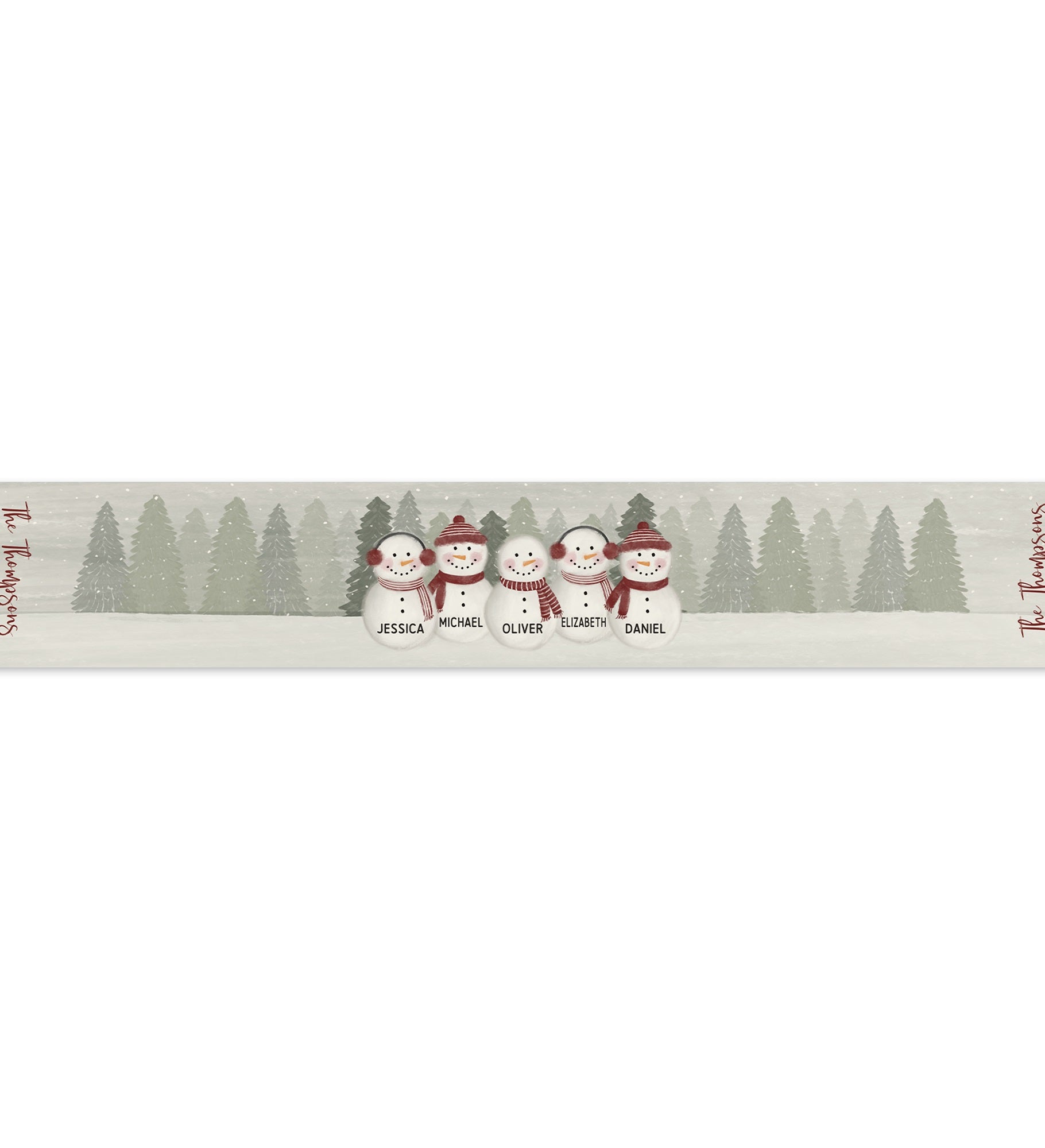 Watercolor Snowman Personalized Table Runner