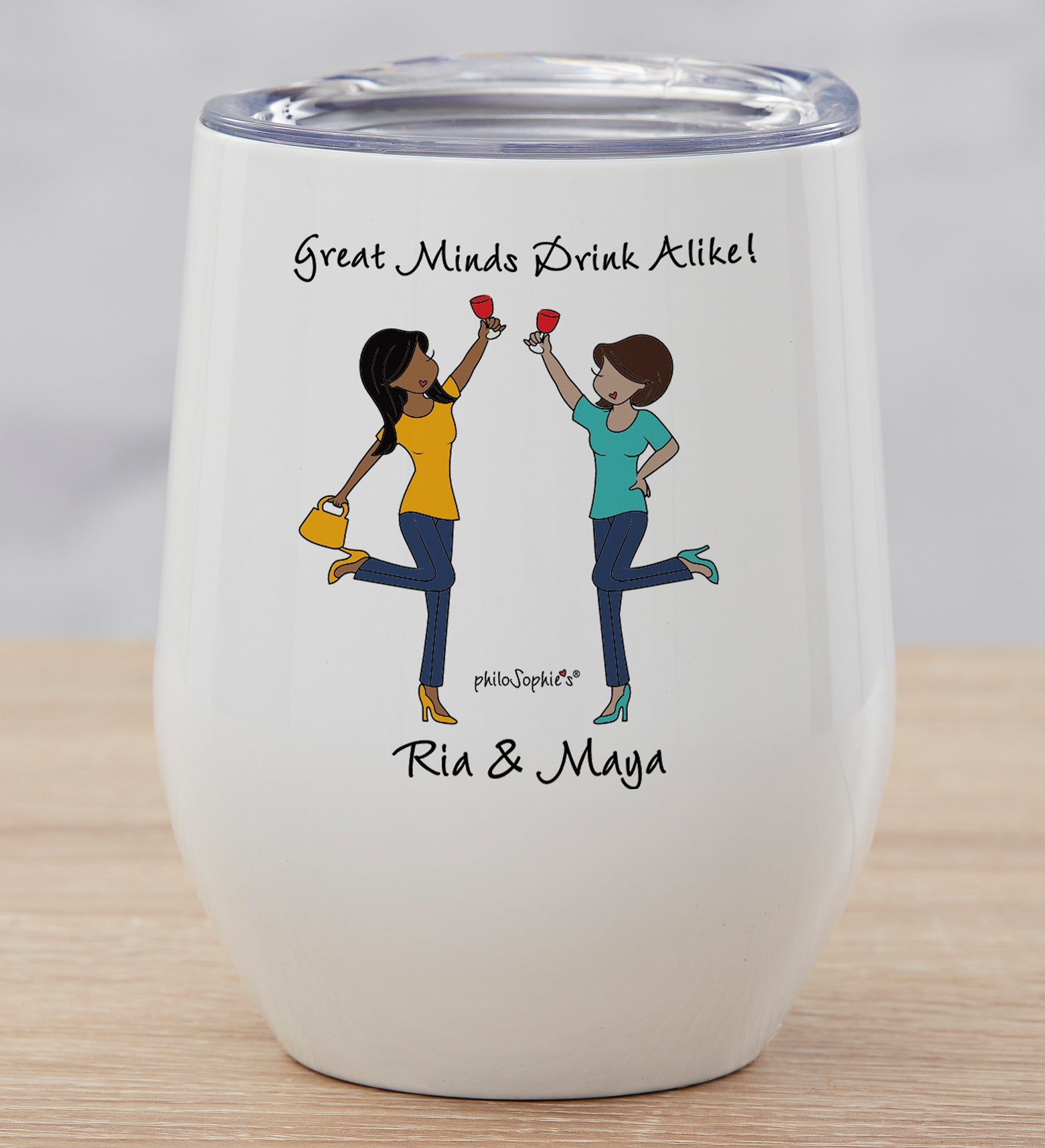 Cheers to Friendship philoSophie's® Personalized Stainless Insulated Wine Cup
