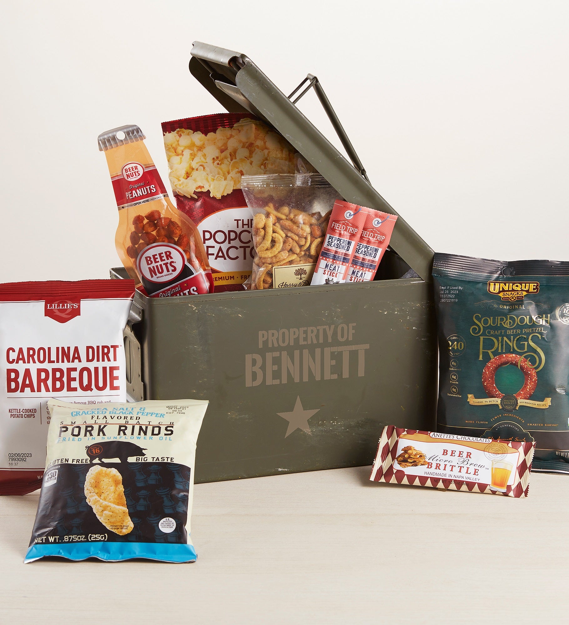 Authentic Personalized Ammo Box with Snack Gift Set