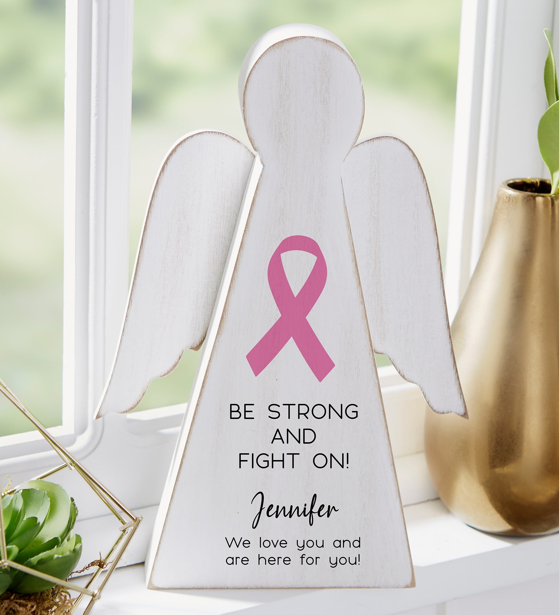 Choose Your Awareness Ribbon Personalized Wood Angel