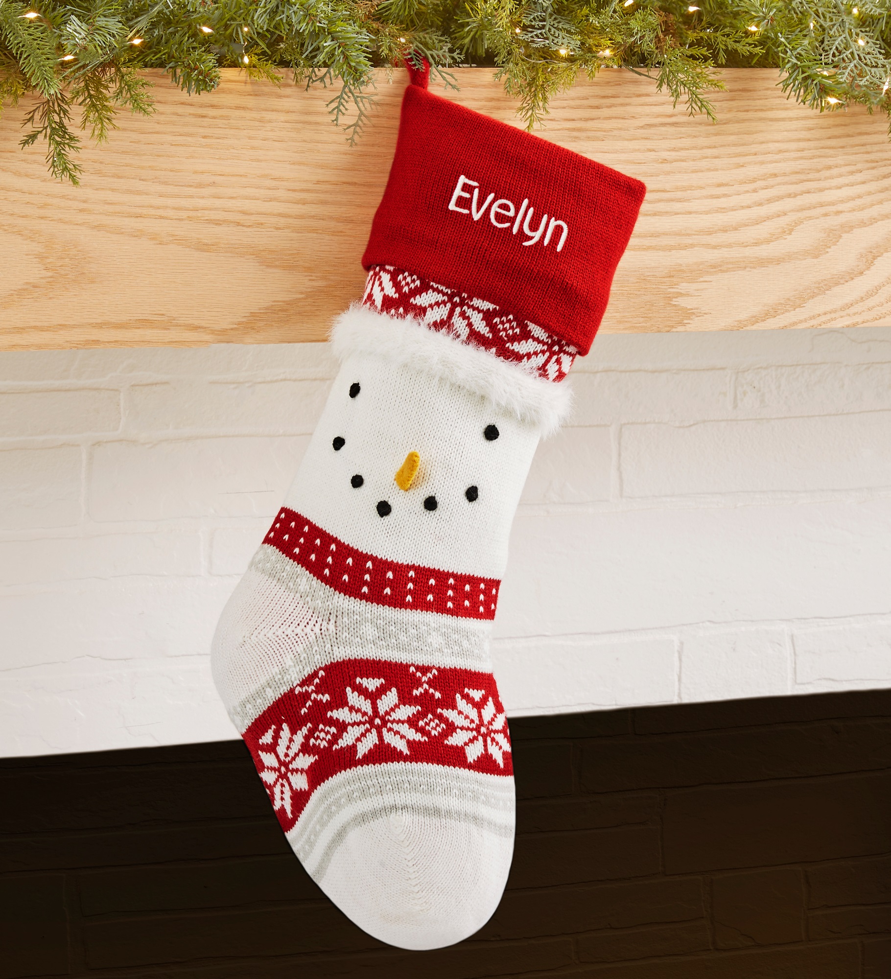 Winter Character Personalized Knit Christmas Stocking