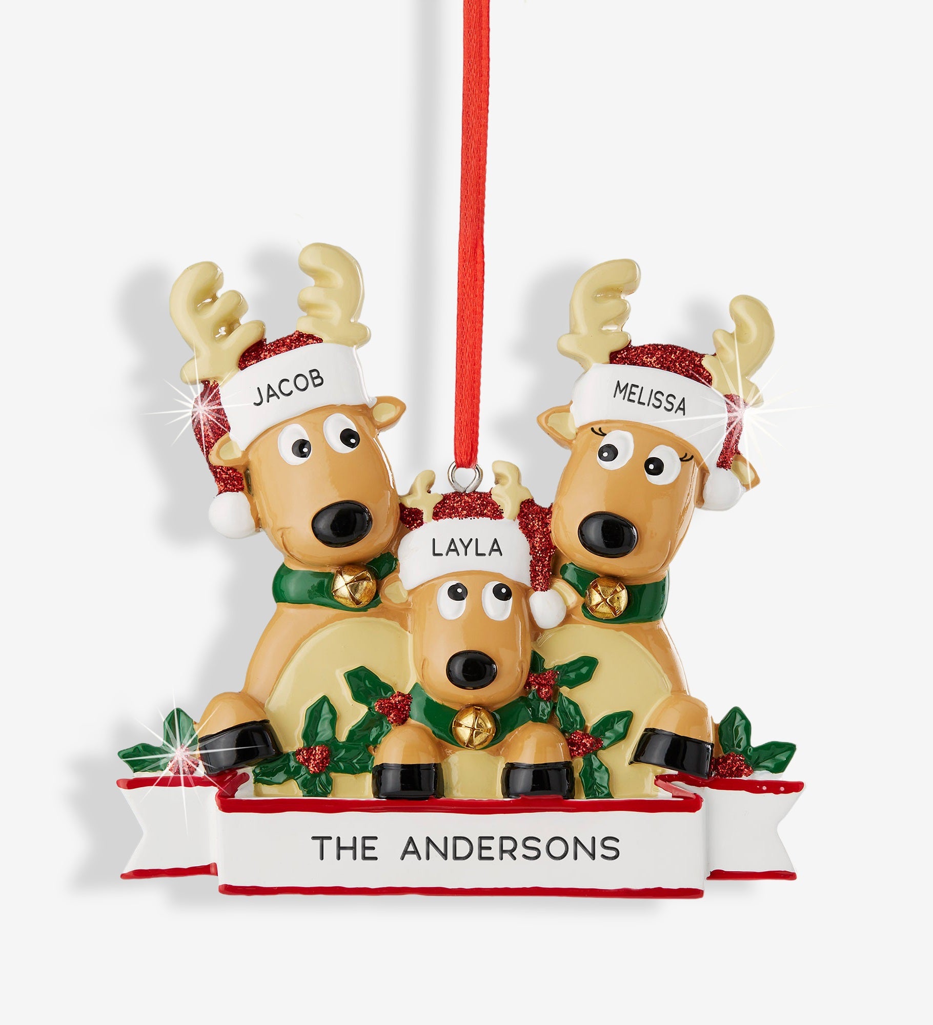 Reindeer Family Personalized Ornament