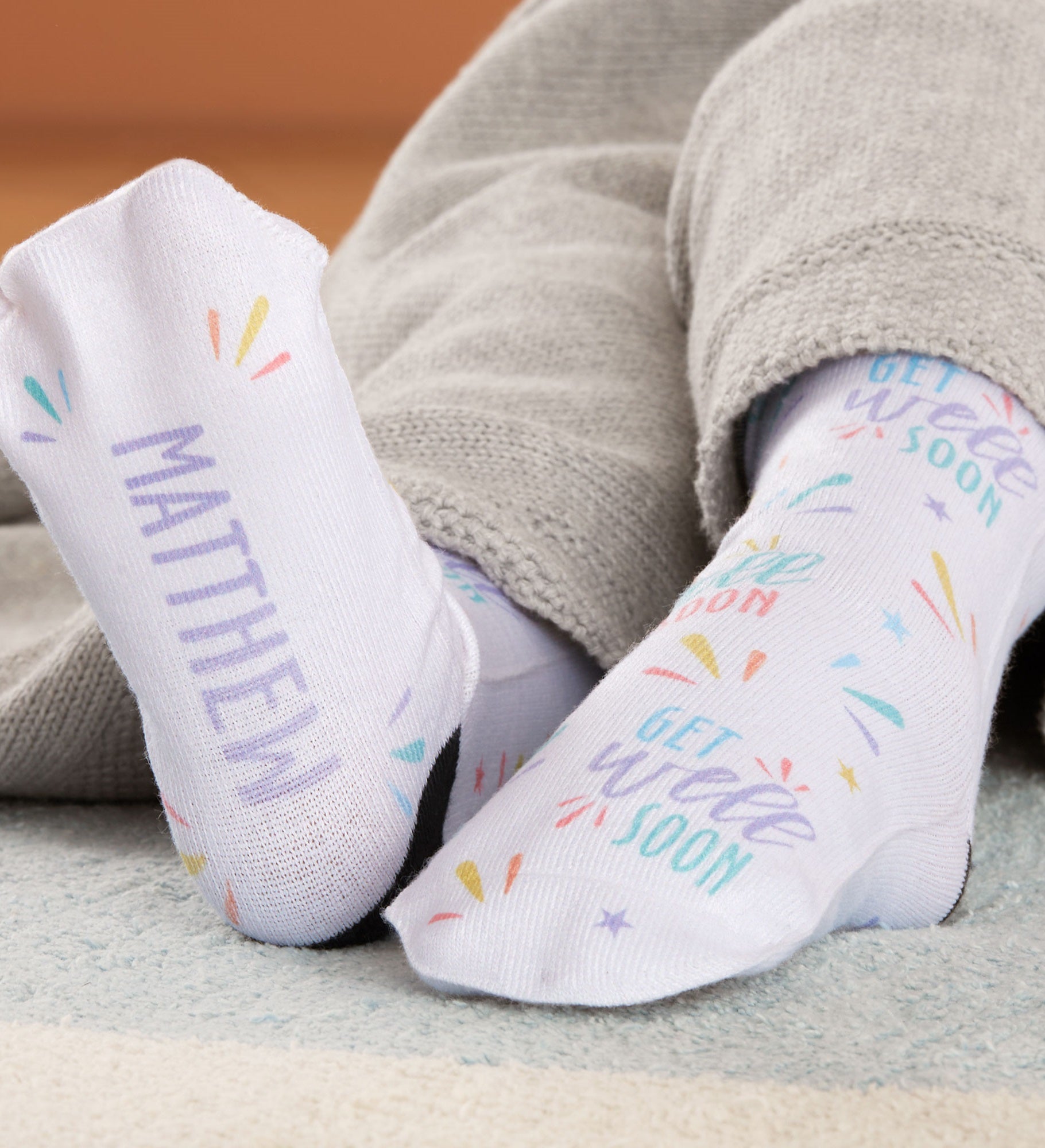 Get Well Soon Personalized Kids Socks