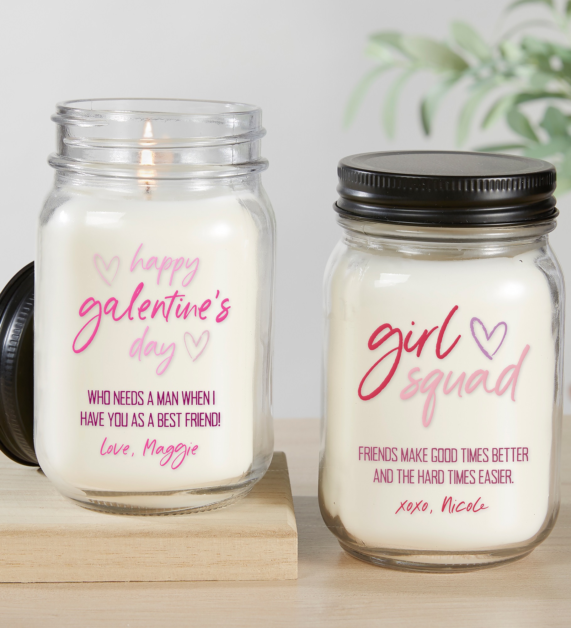 Galentine's Day Personalized Farmhouse Candle Jar