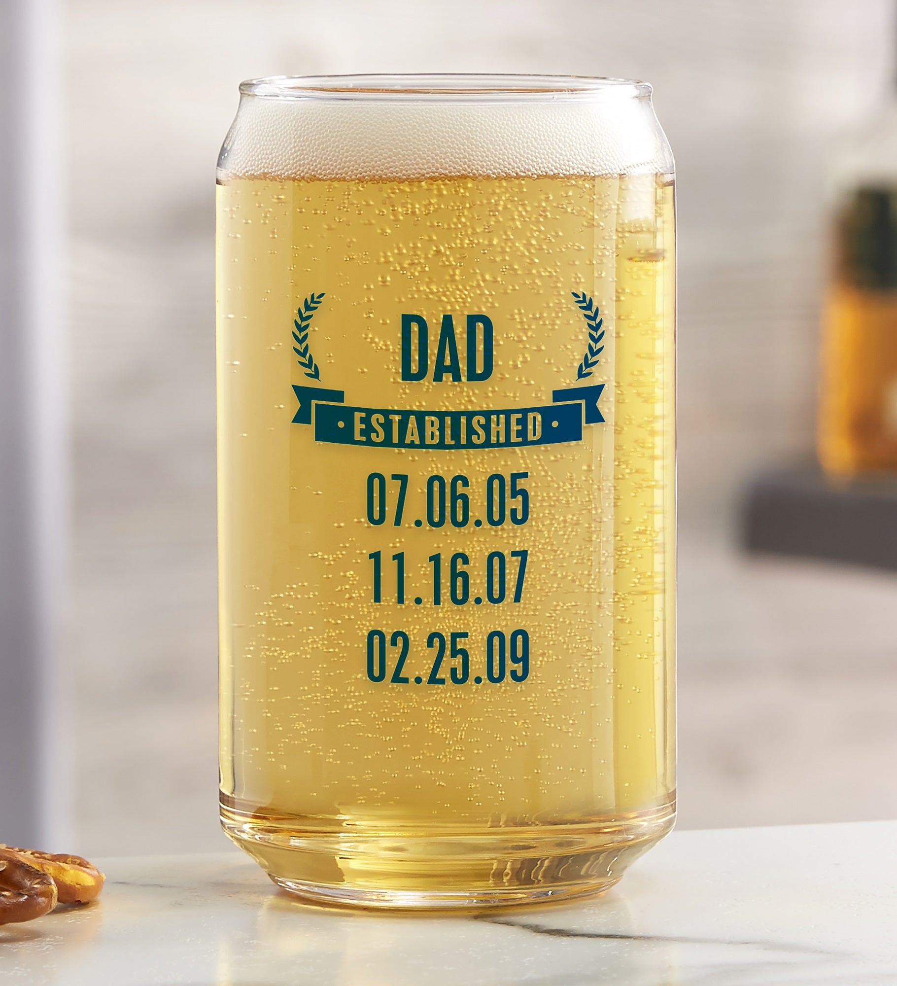 Date Established Printed Beer Glass