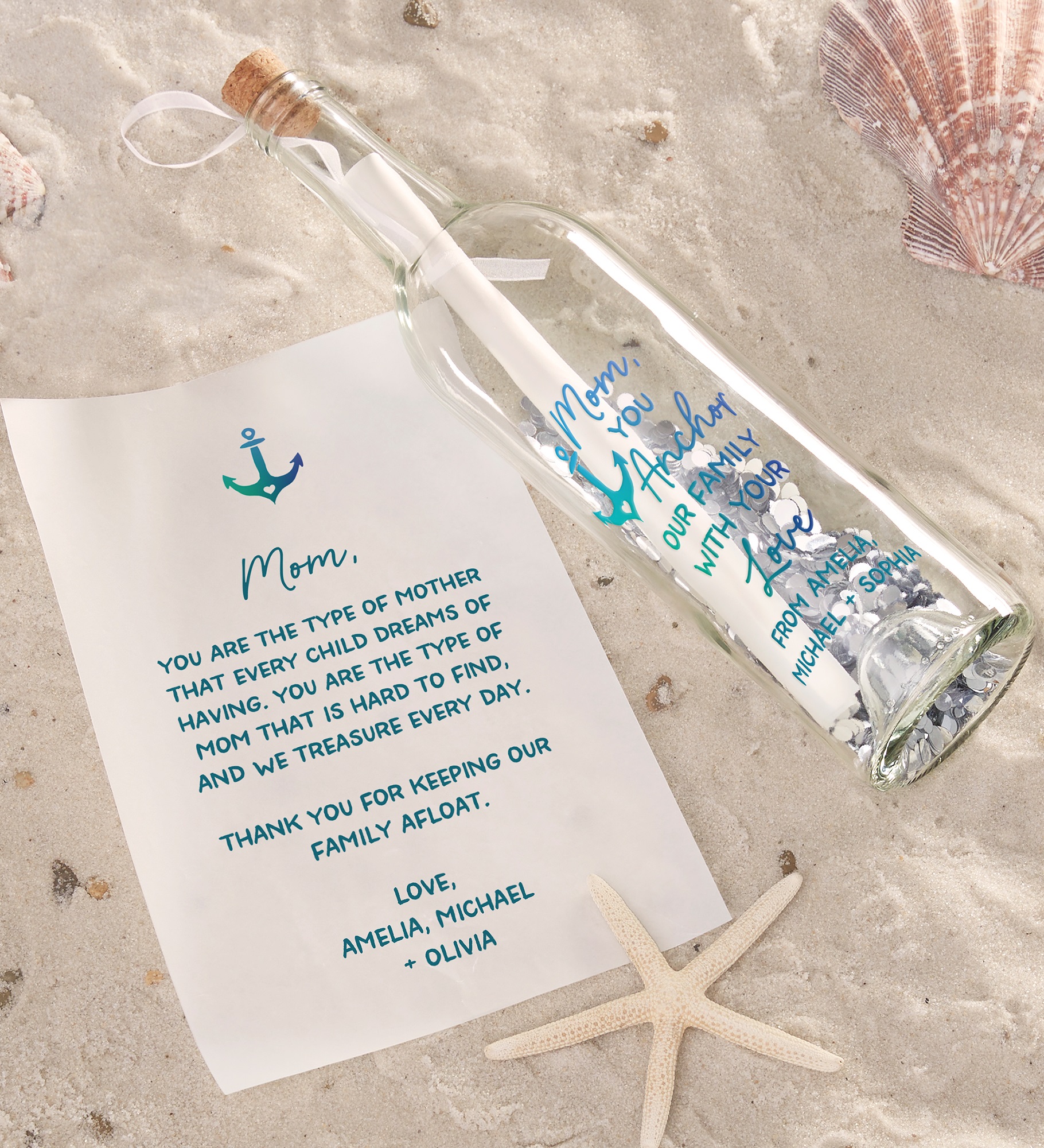 Our Family Anchor Personalized Letter In A Bottle