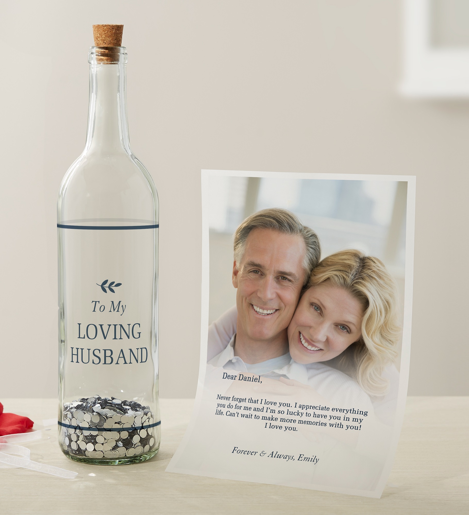To My Husband Personalized Letter In A Bottle
