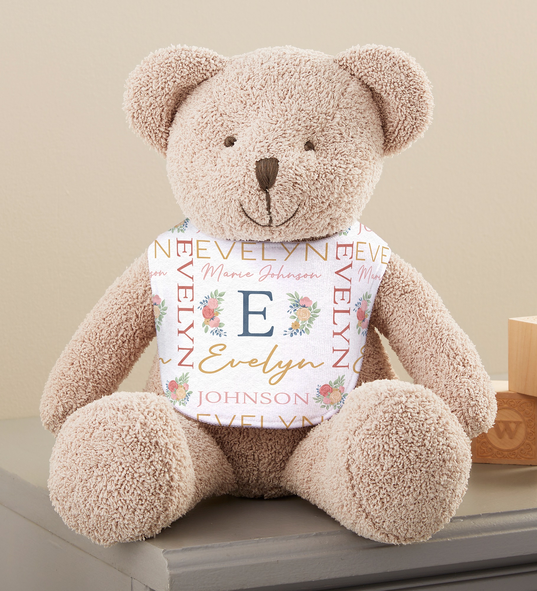 Blooming Baby Girl Personalized Plush Teddy Bear