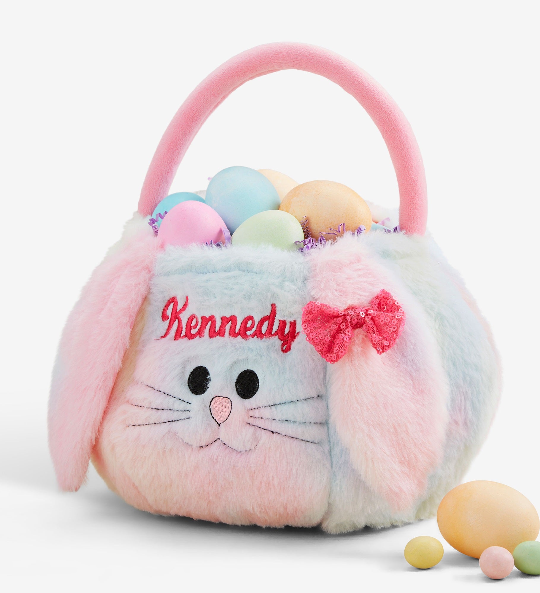 Rainbow Bunny Embroidered Easter Treat Bag