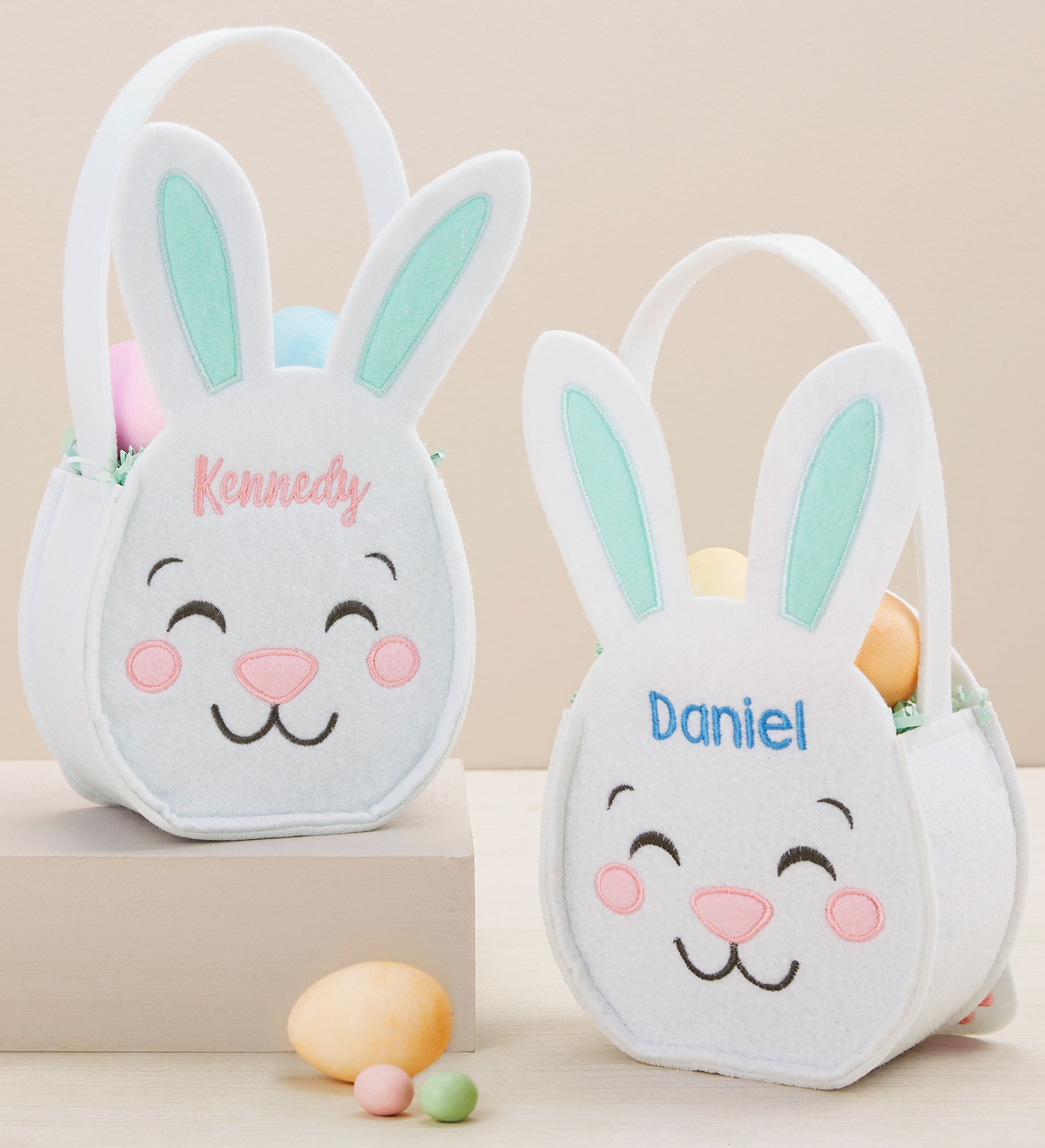 Hoppity Bunny Personalized Felt Easter Basket