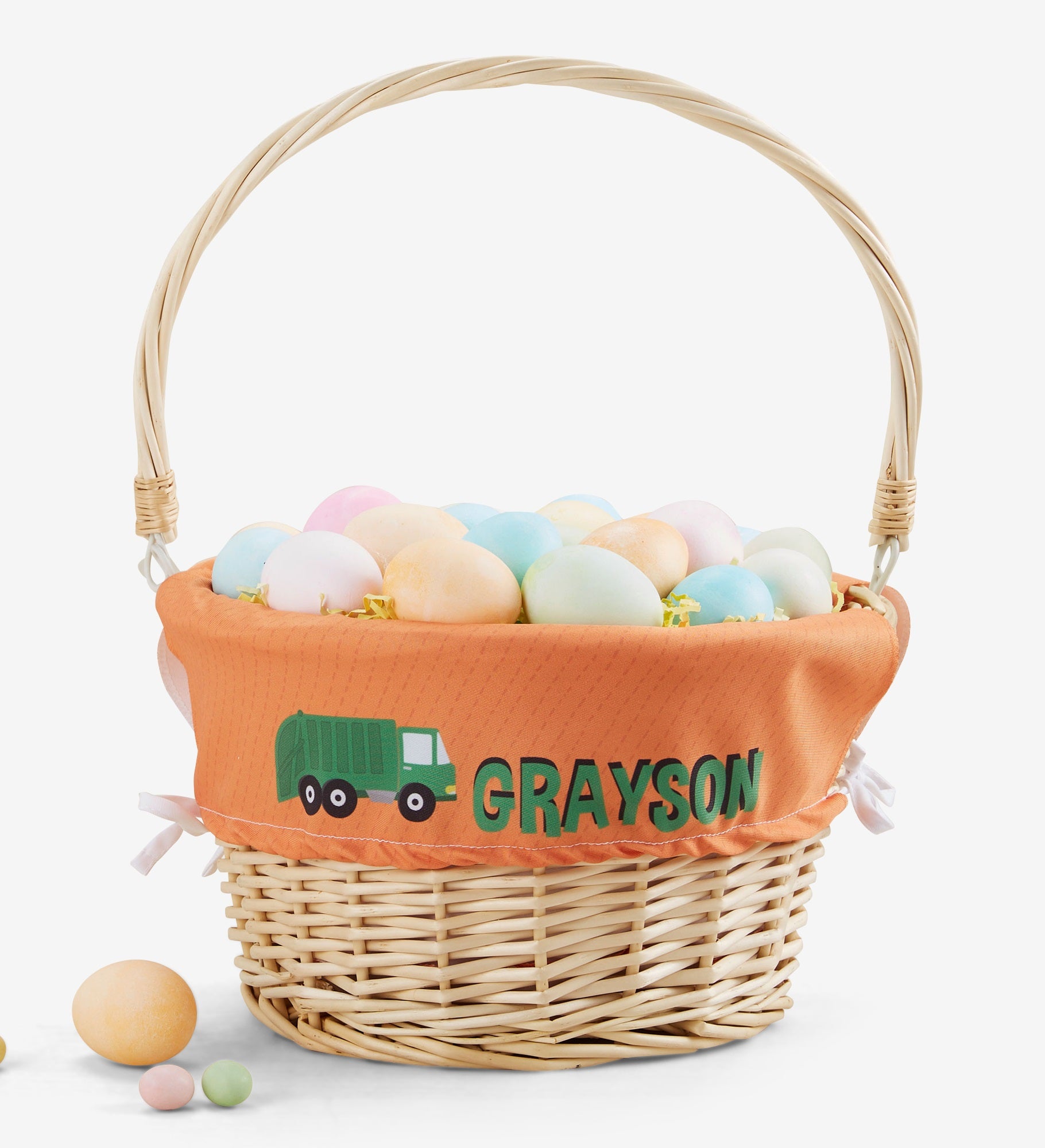 Construction & Monster Trucks Personalized Easter Basket with Folding Handle