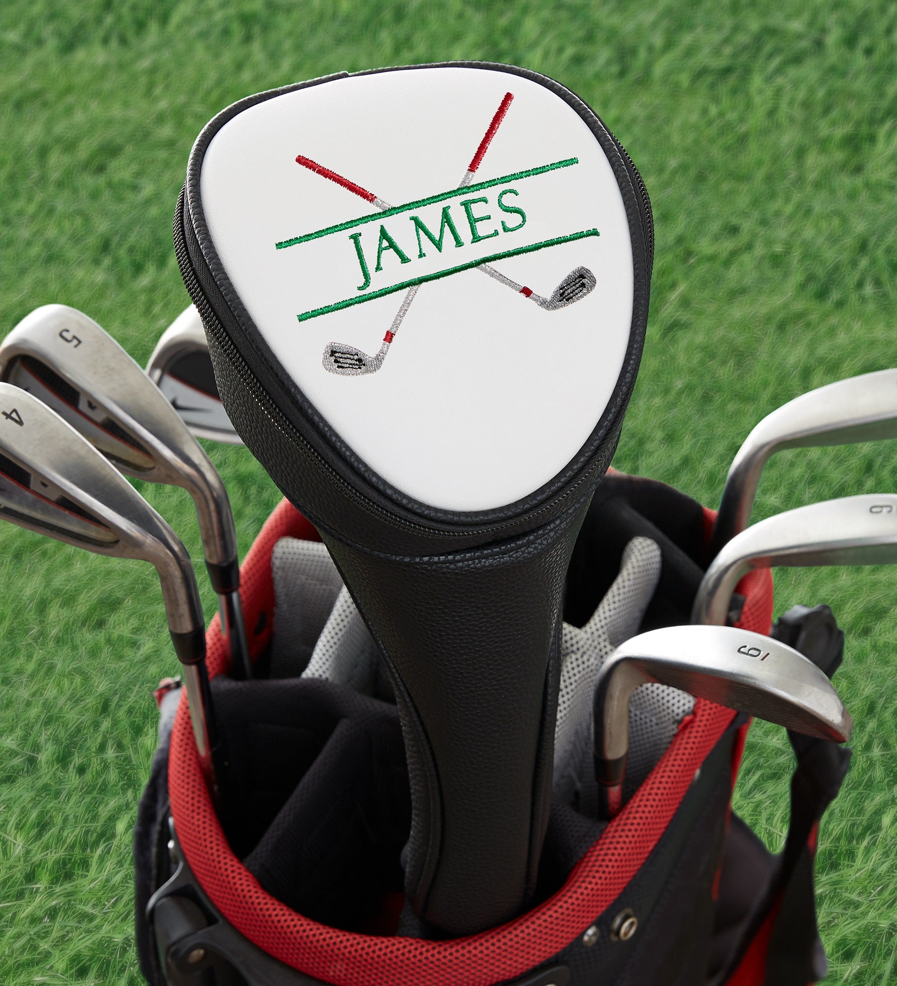 Crossed Clubs Embroidered Performance Golf Club Cover 