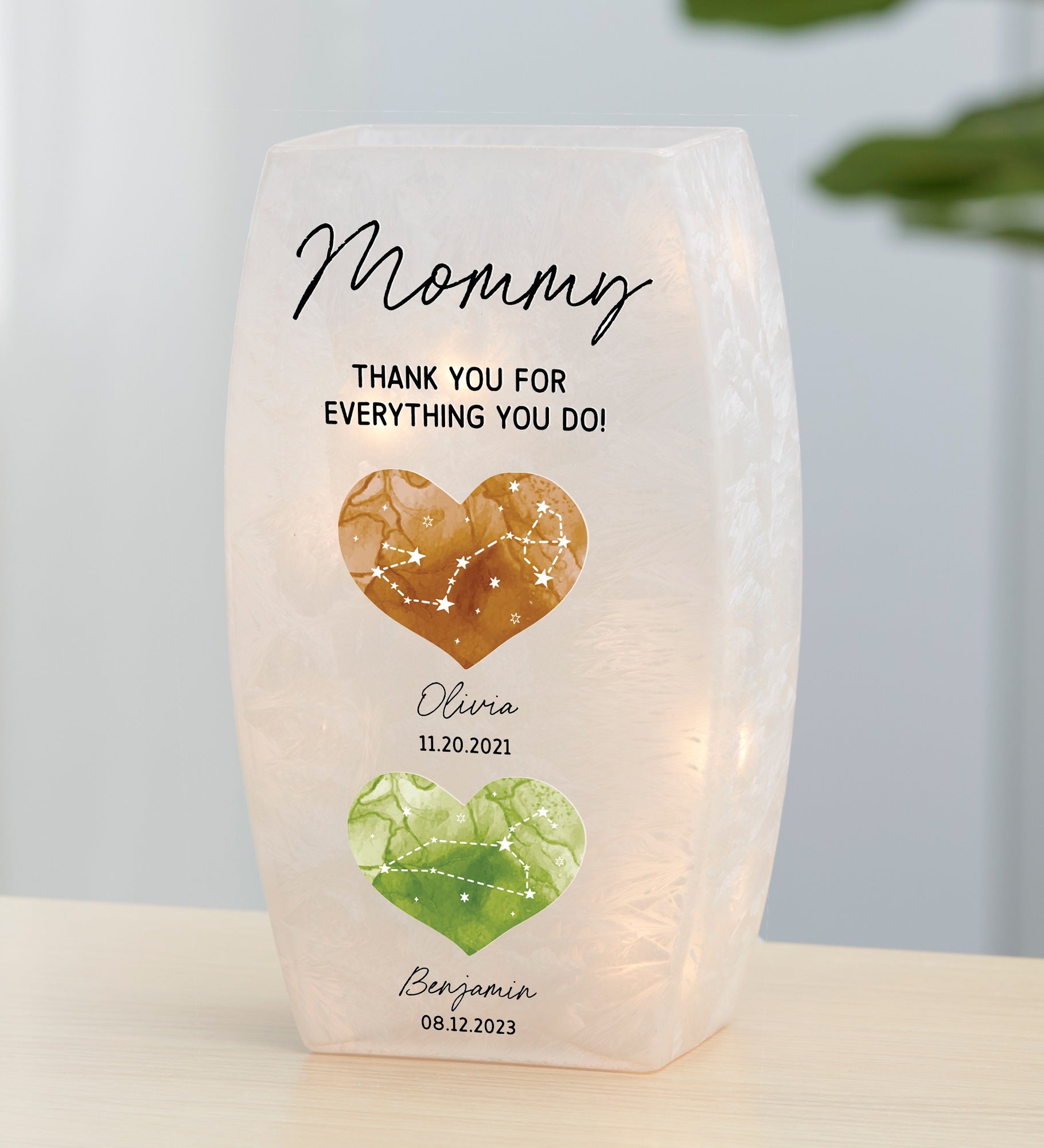 Birthstone Constellations Personalized Frosted Tabletop Light