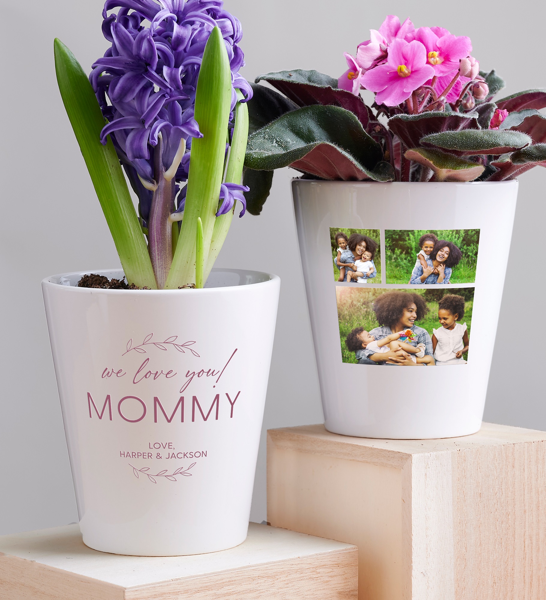 Her Memories Photo Collage Personalized Mini Flower Pot